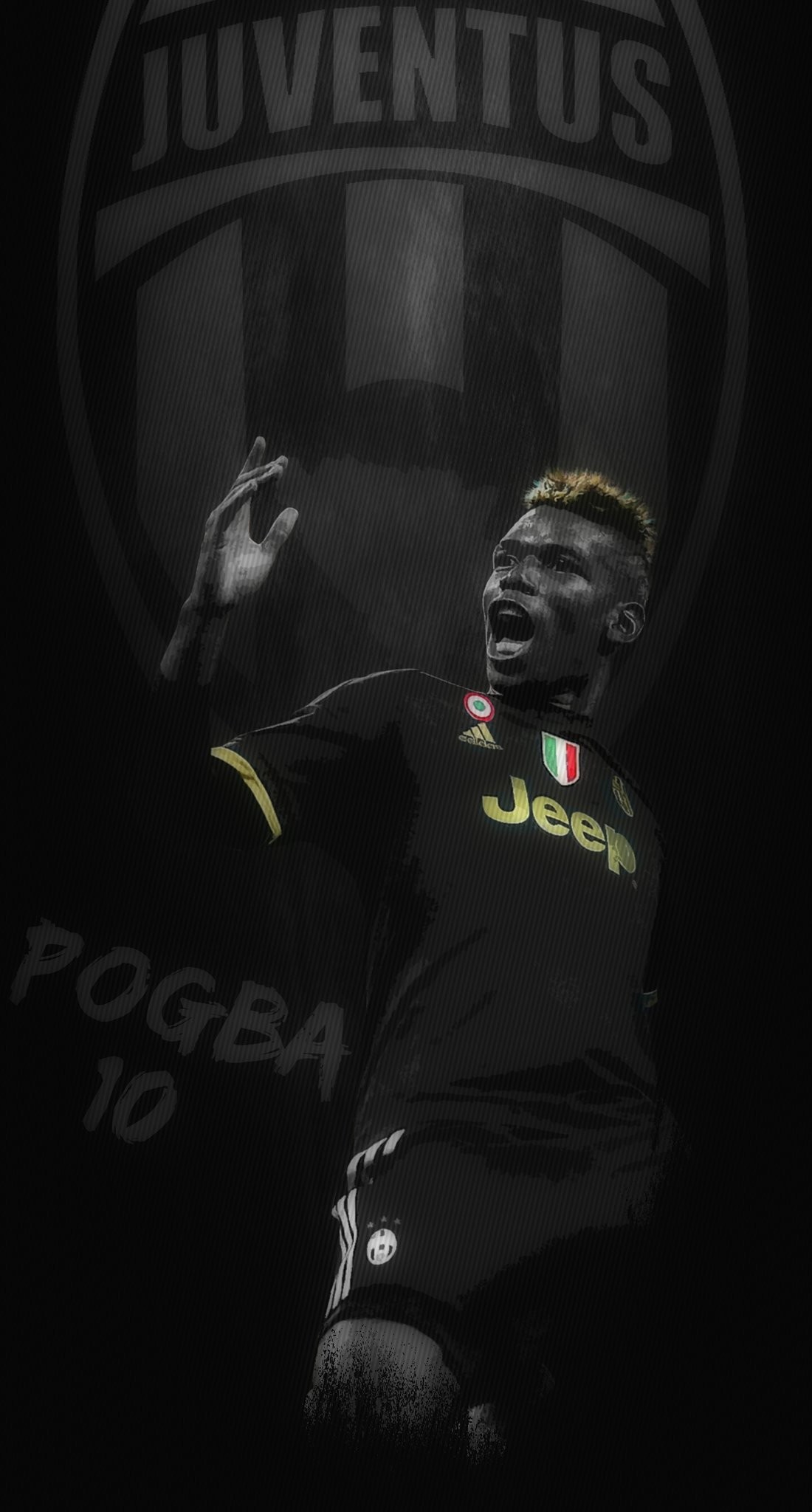 Paul Pogba, Juventus, Calciatore, Sfondo nero, Full HD, schermata di blocco del cellulare