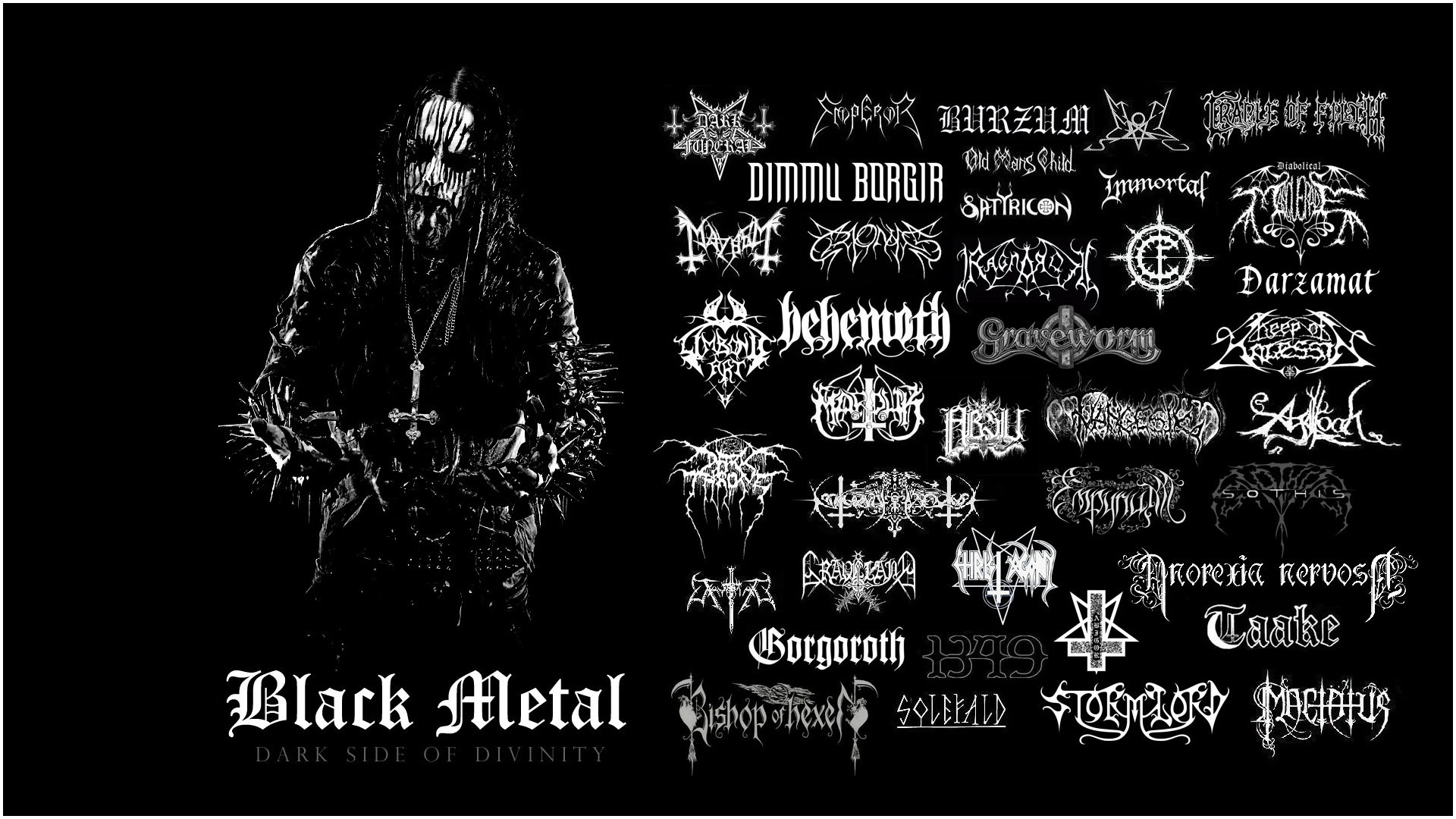 Black metal, Dimmu Borgir, Behemoth, Gorgoroth, Loghi band, Full HD, sfondo per PC