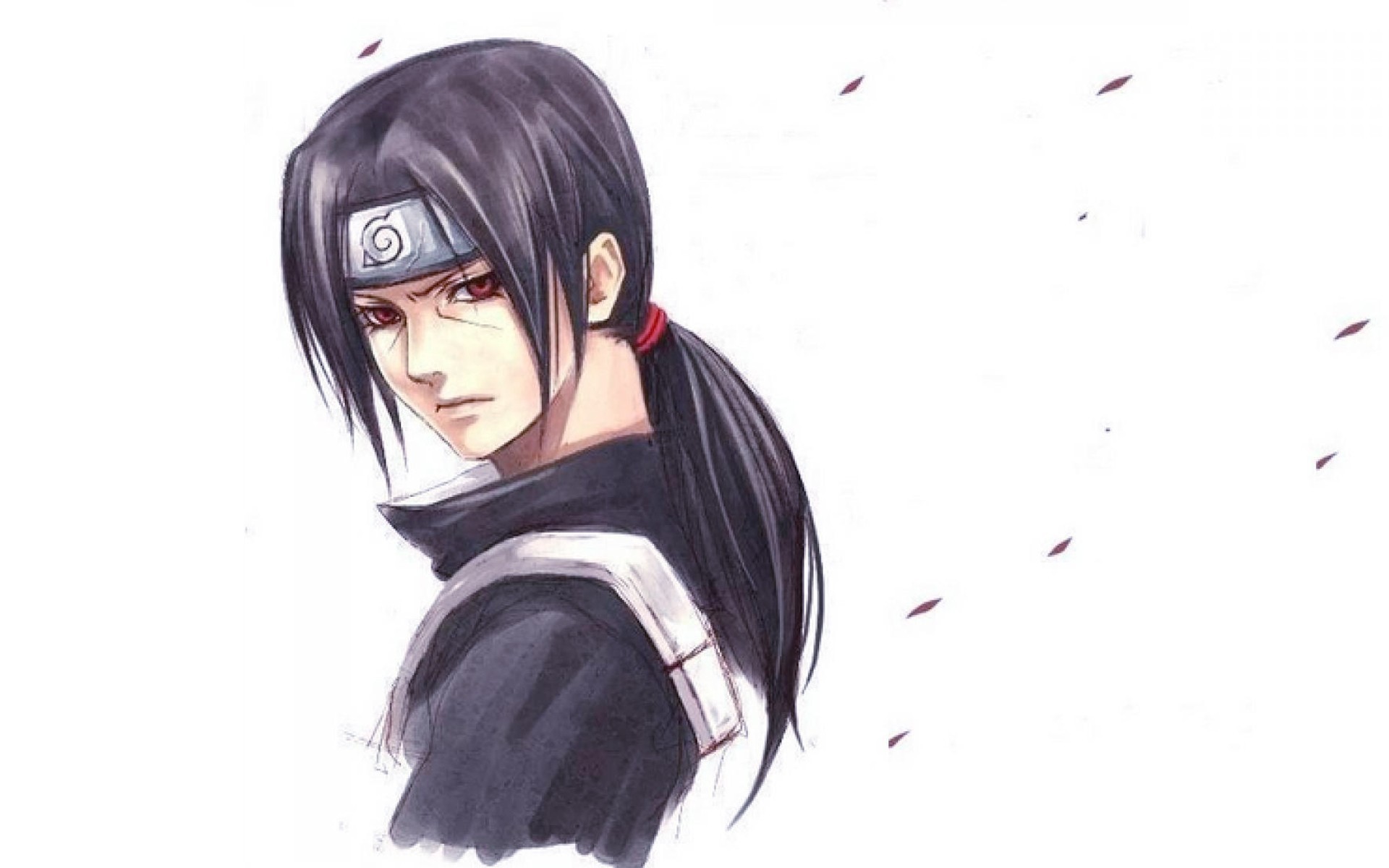 Itachi Uchiha, Naruto, Disegno, Sfondo bianco, 1920x1200, wallpaper desktop