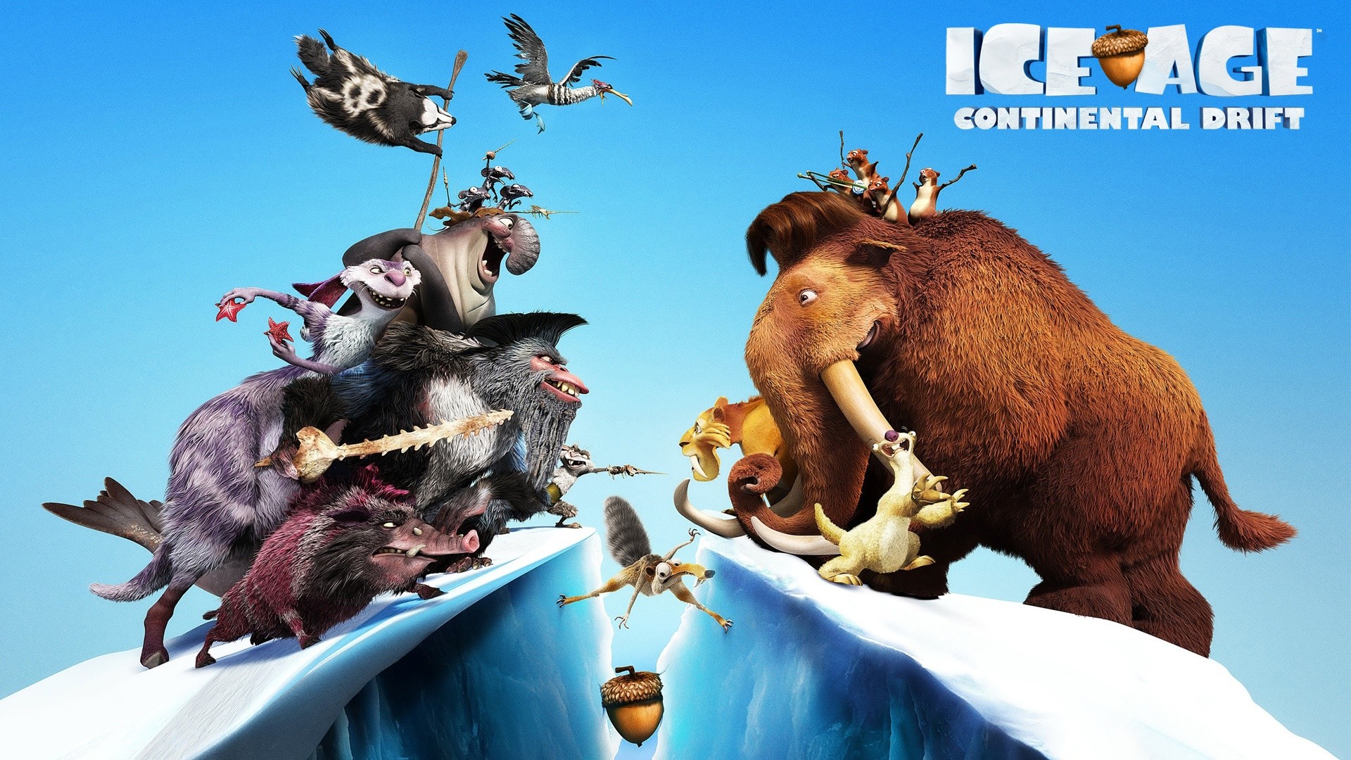 L'era glaciale 4: Continenti alla deriva, Manny, Sid, Diego, Scrat, Pirati, sfondo desktop 1920x1080