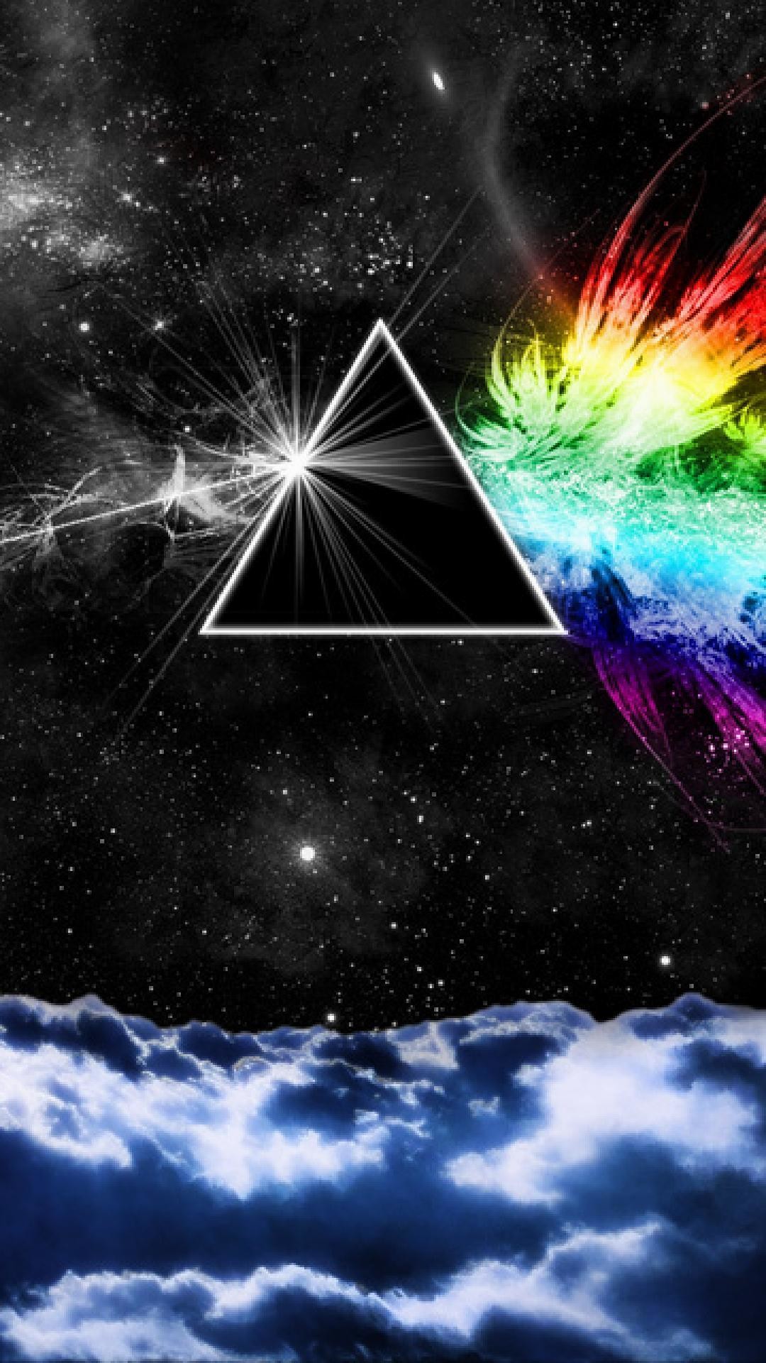 The Dark Side of the Moon, Pink Floyd, Prisma, Nuvole, Verticale, wallpaper per smartphone