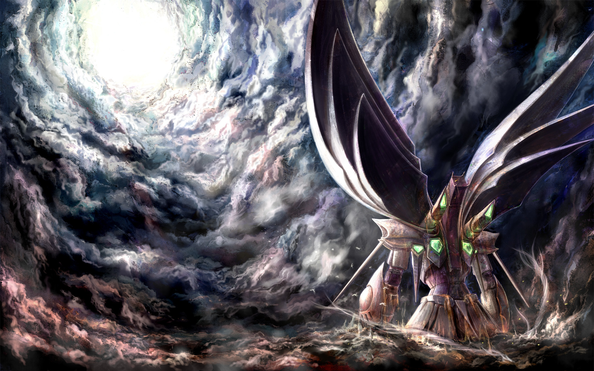 Drago, Nuvole, Arte fantasy, Luce, 1920x1200, sfondo per PC