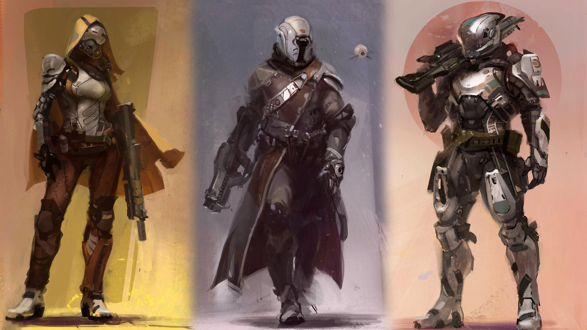 Destiny, Cacciatore, Stregone, Titano, Arte concettuale, 1920x1080, immagine di sfondo