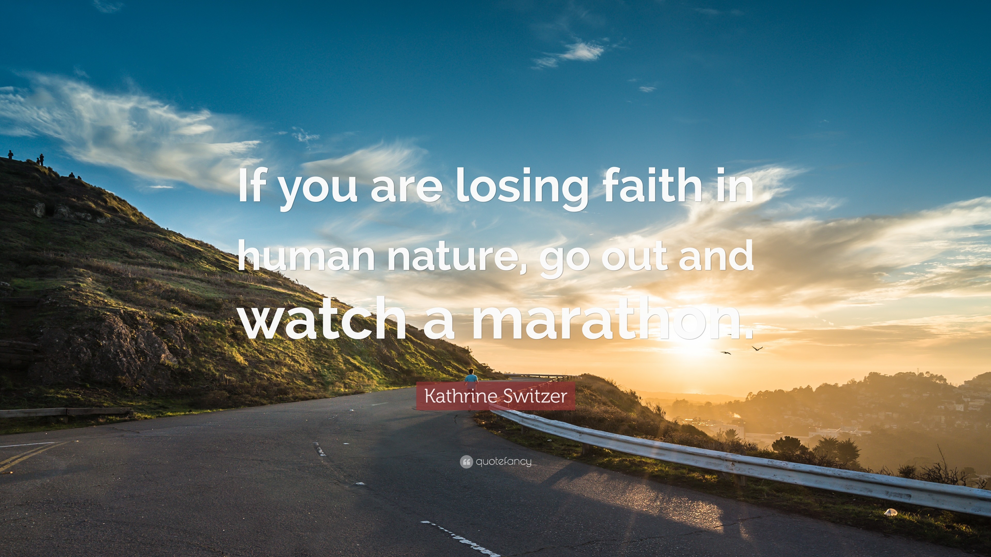 Kathrine Switzer, Citazione, Maratona, Strada, Tramonto, 3840x2160, sfondo per PC