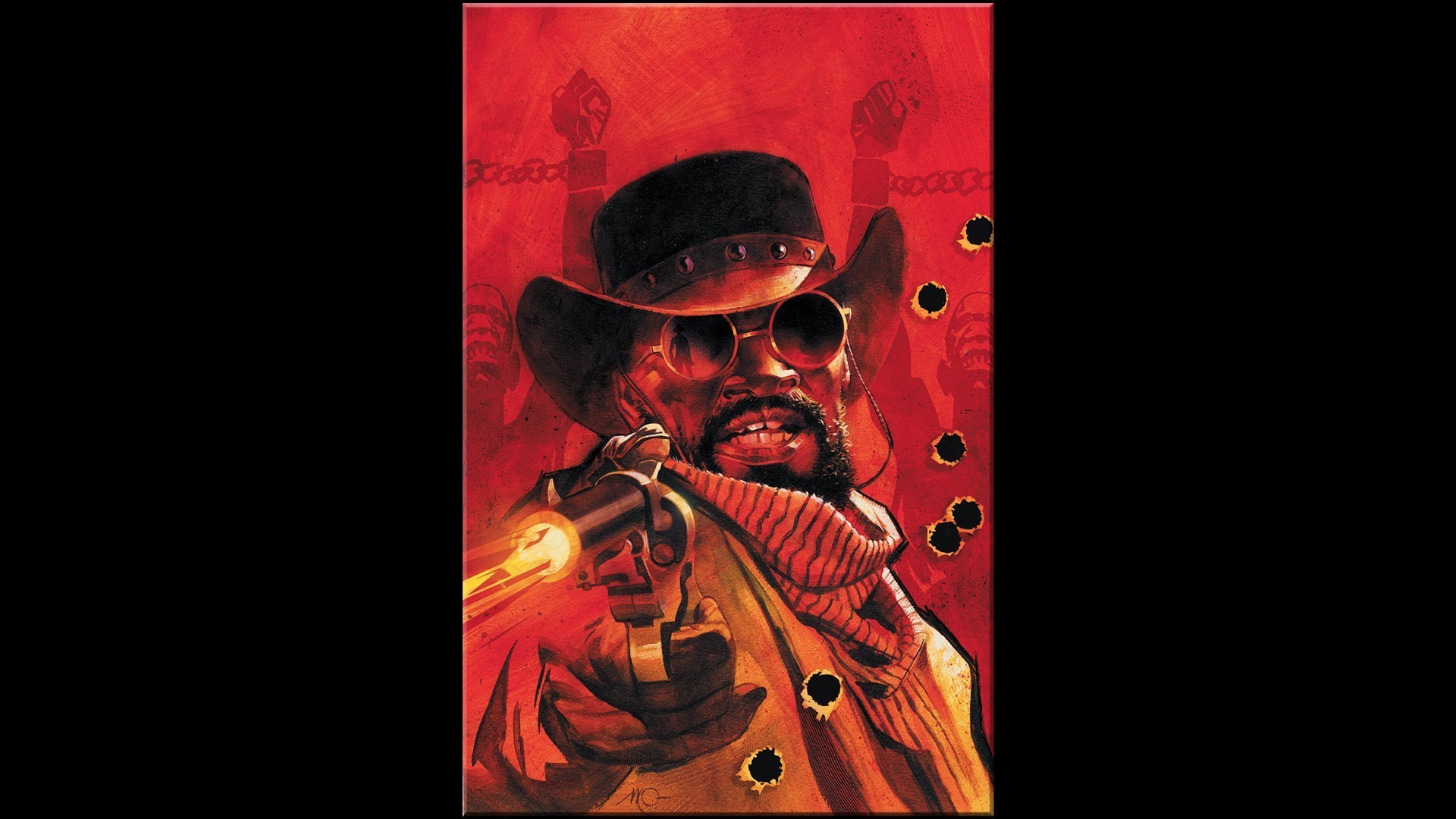 Django Unchained, Jamie Foxx, Django, Pistola, Illustrazione, Full HD, sfondo per portatile