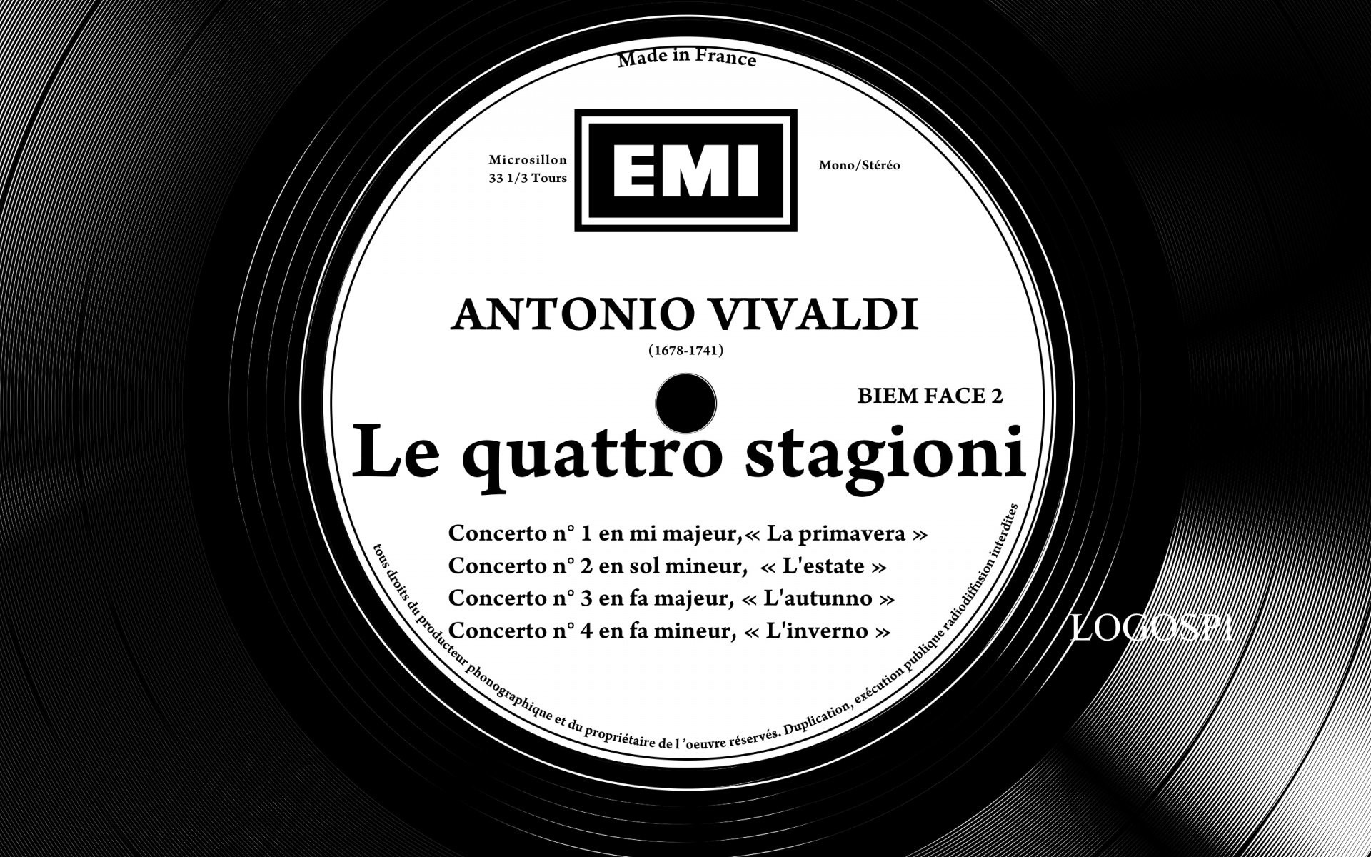 Antonio Vivaldi, Le quattro stagioni, EMI, Disco in vinile, 1920x1200, immagine di sfondo