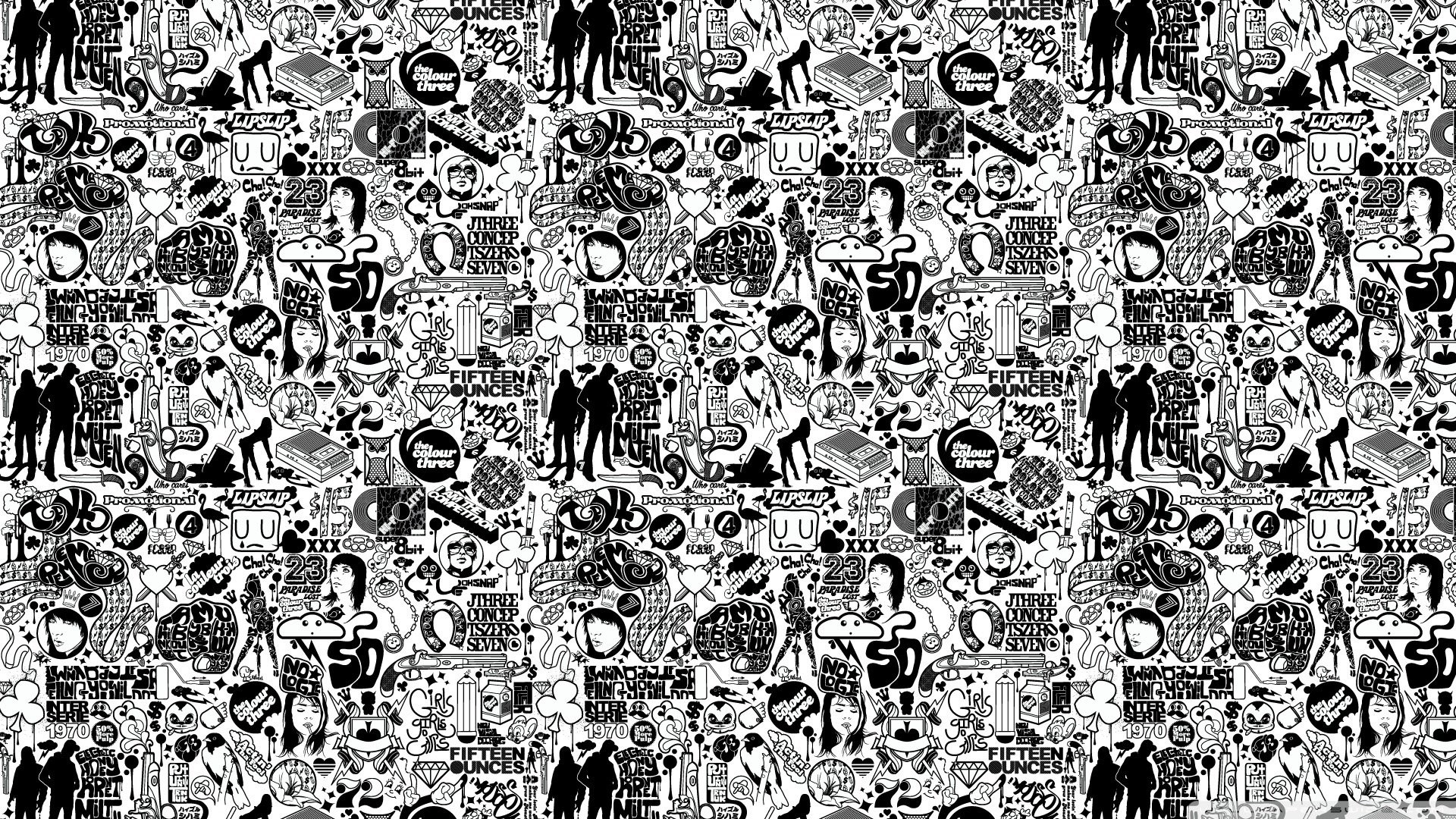 Doodle, Illustrazione, Pattern, Fumetto, 16:9 Full HD, sfondo widescreen