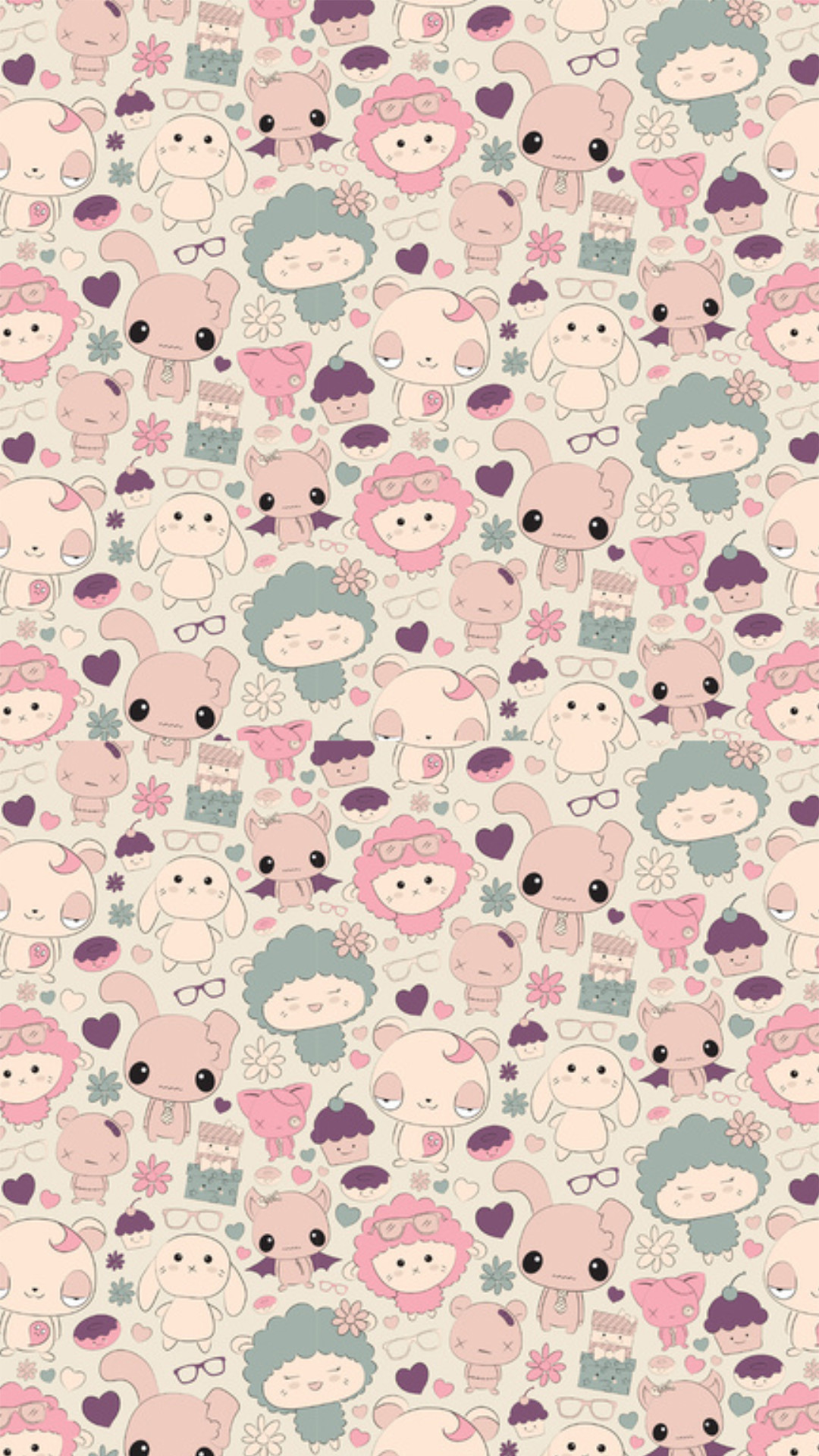 Kawaii, Motivo, Pastello, sfondo per iPhone e Android