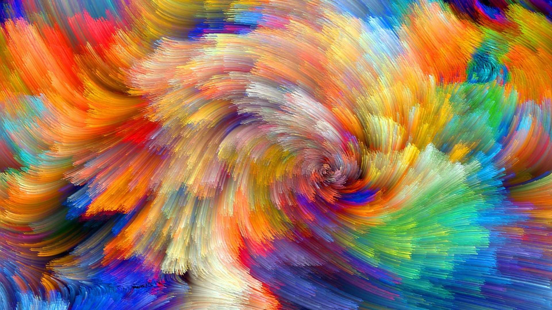 Vortice, Pittura, Esplosione di colore, Arte astratta, 1920x1080, sfondo per PC