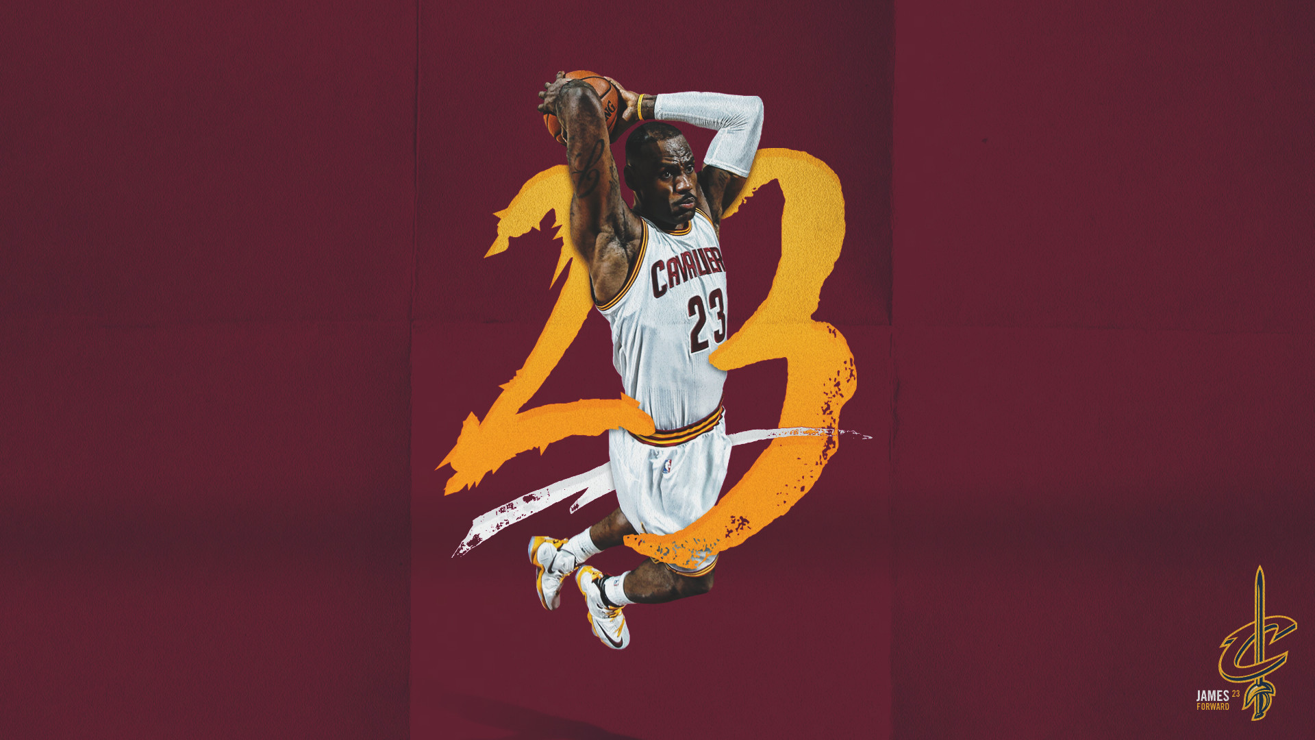 LeBron James, Cleveland Cavaliers, Numero 23, Schiacciata, Bordeaux, sfondo desktop 1080p