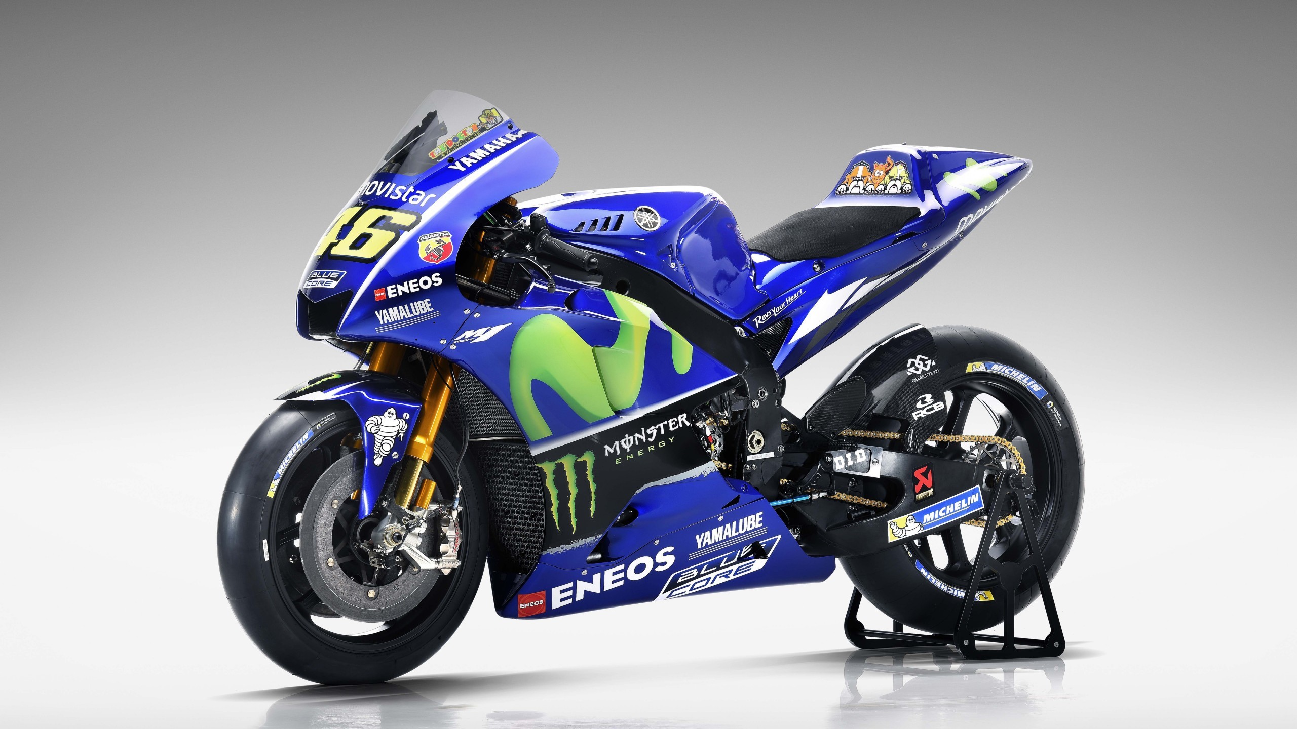 Yamaha YZR-M1, Movistar Yamaha, MotoGP, Valentino Rossi, 2K, sfondo per portatile