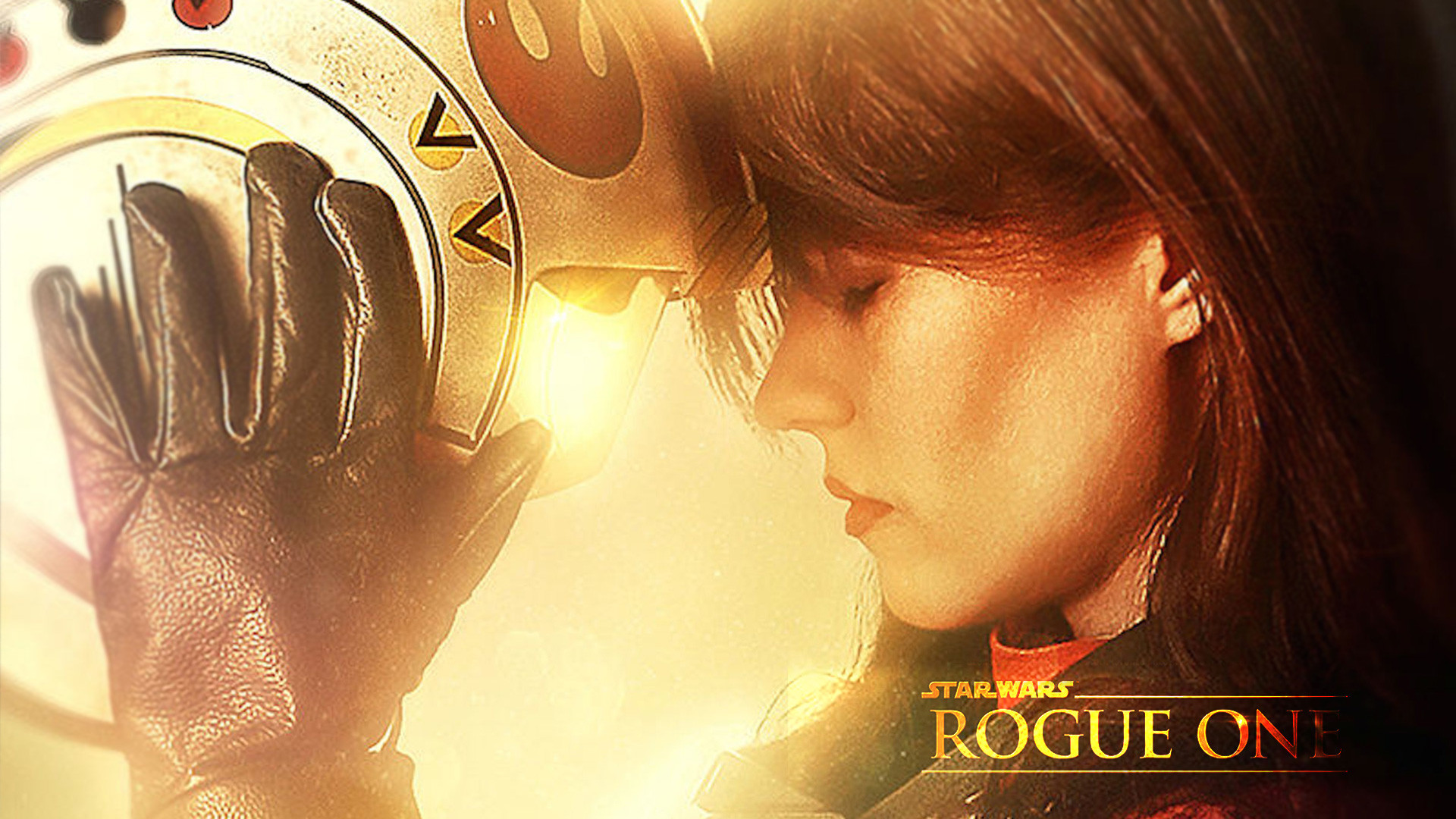 Jyn Erso, Felicity Jones, Rogue One: A Star Wars Story, Casco da pilota ribelle, sfondo Full HD