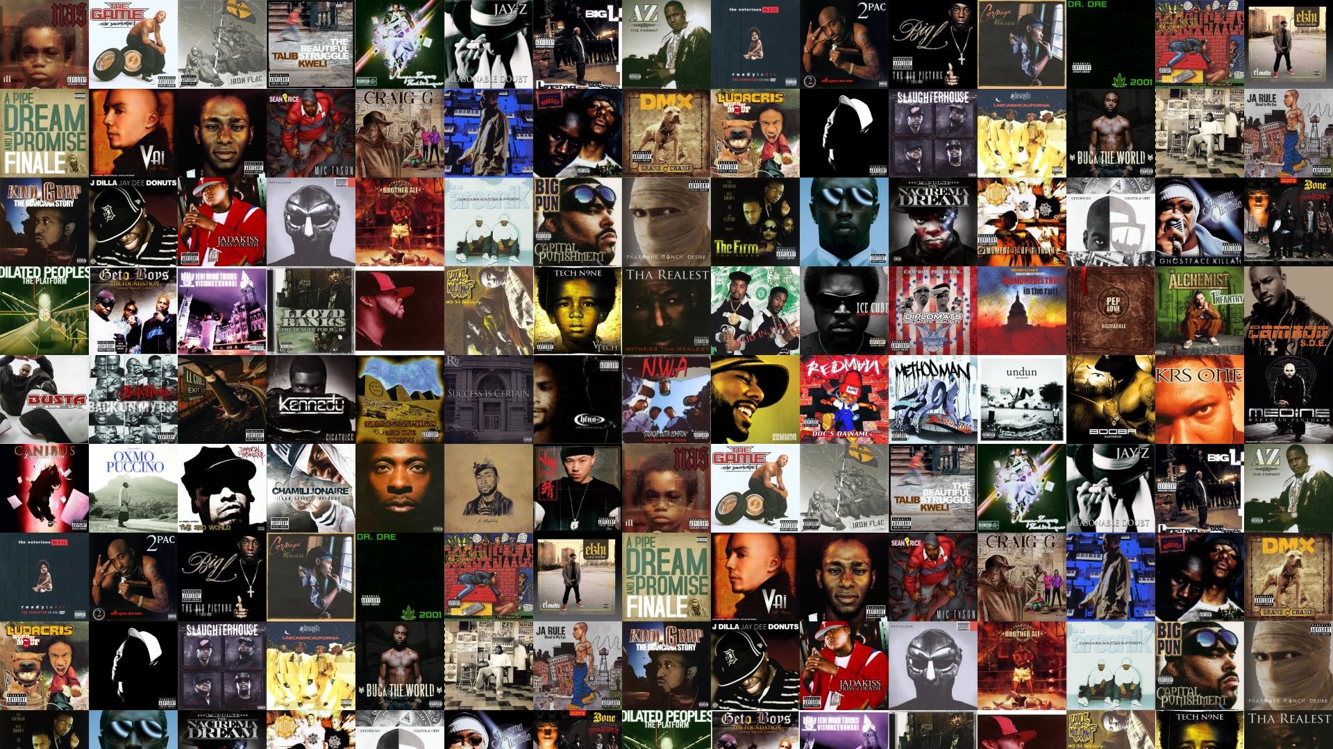 Copertine album, Collage, Hip hop, Full HD, sfondo desktop