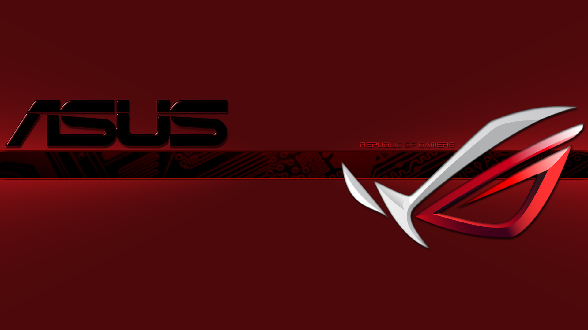 ASUS ROG, Logo, Sfondo rosso, Full HD, wallpaper per computer