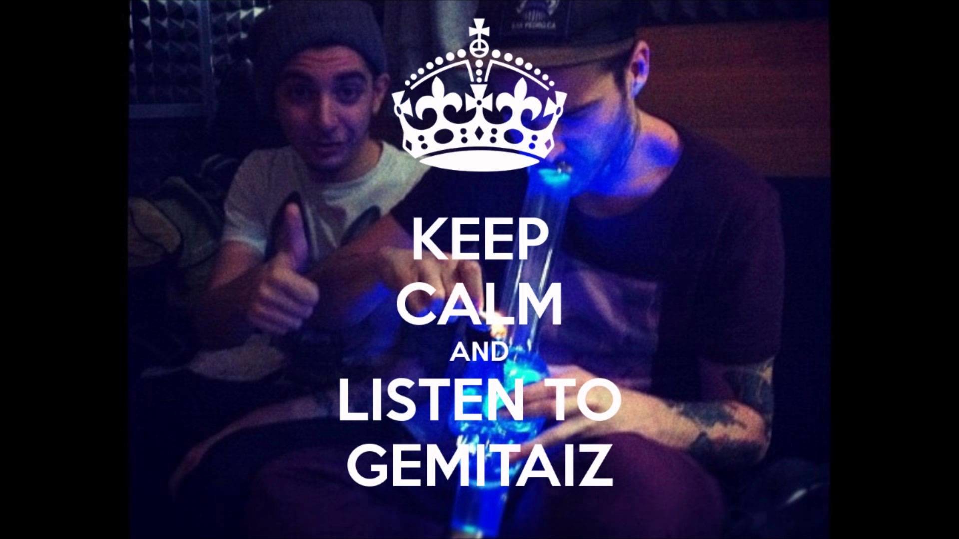 Gemitaiz, Keep Calm and Listen to Gemitaiz, Blu, Full HD, sfondo per portatile