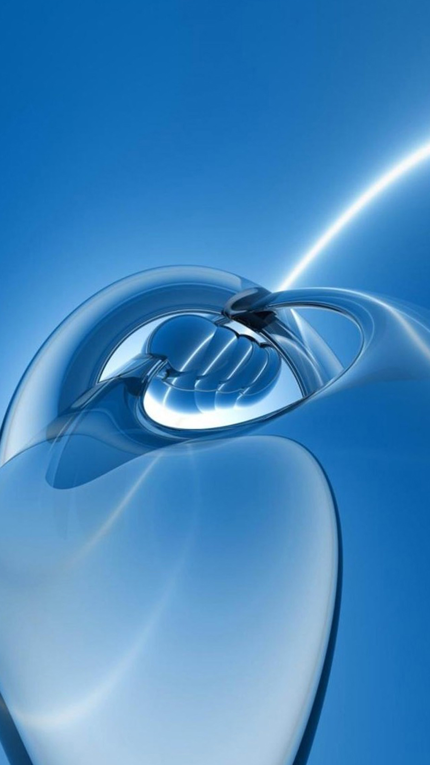 Astratto 3D, Blu, Vetro, QHD+, schermata di blocco Samsung S6