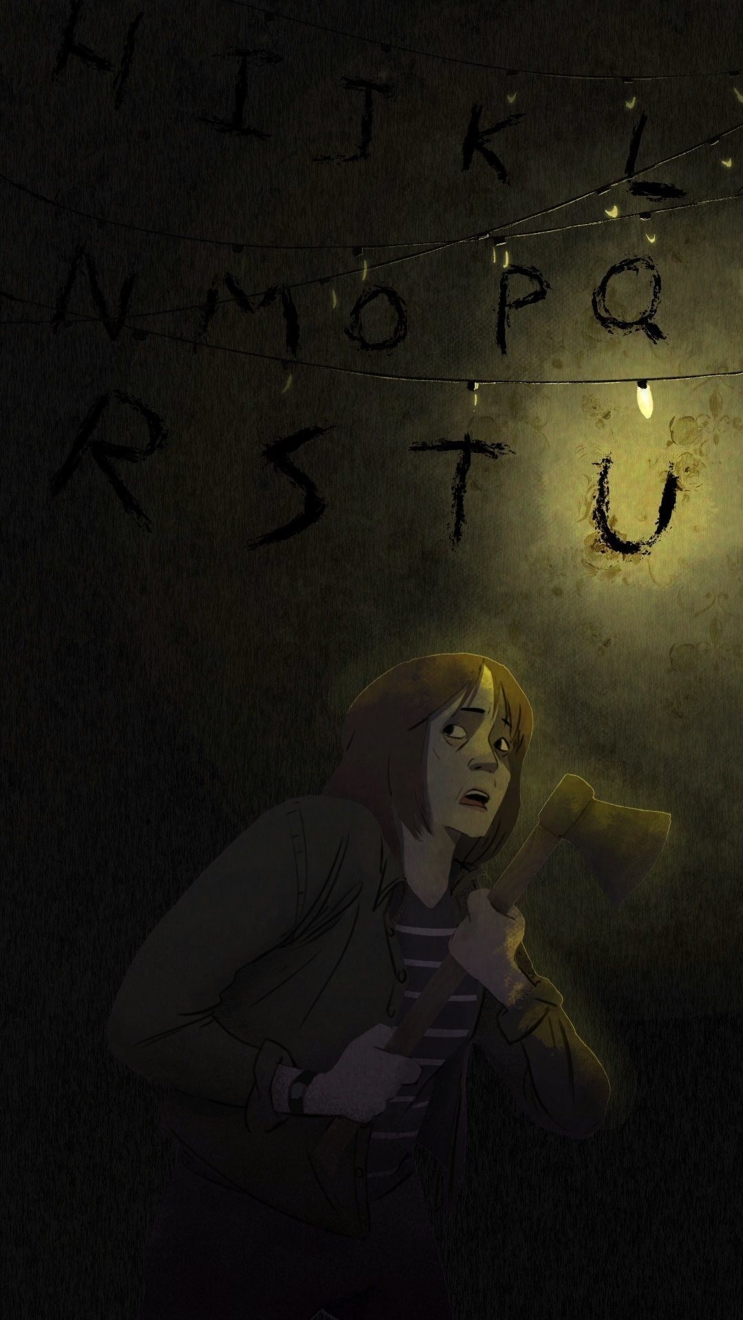 Joyce Byers, Stranger Things, Alfabeto sul muro, Buio, Full HD, wallpaper per smartphone