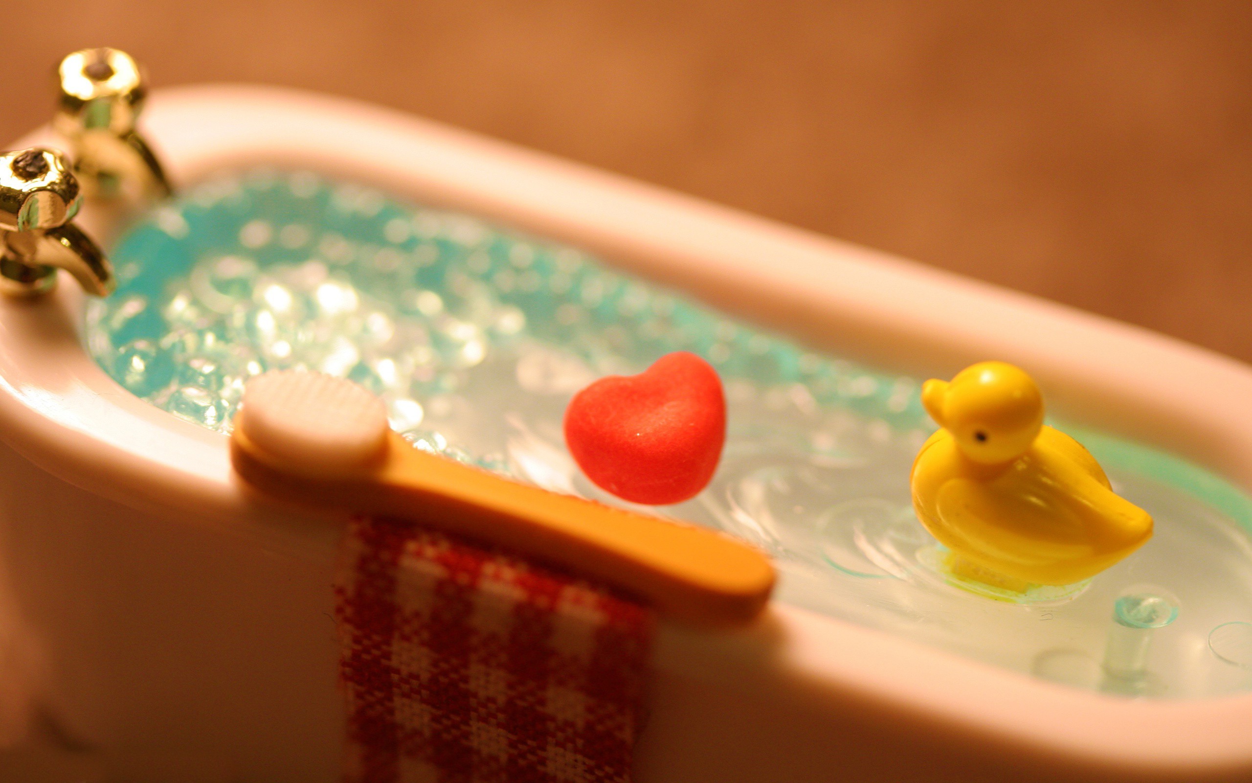 Vasca da bagno, Paperella, Cuore, Miniatura, 2560x1600, wallpaper desktop