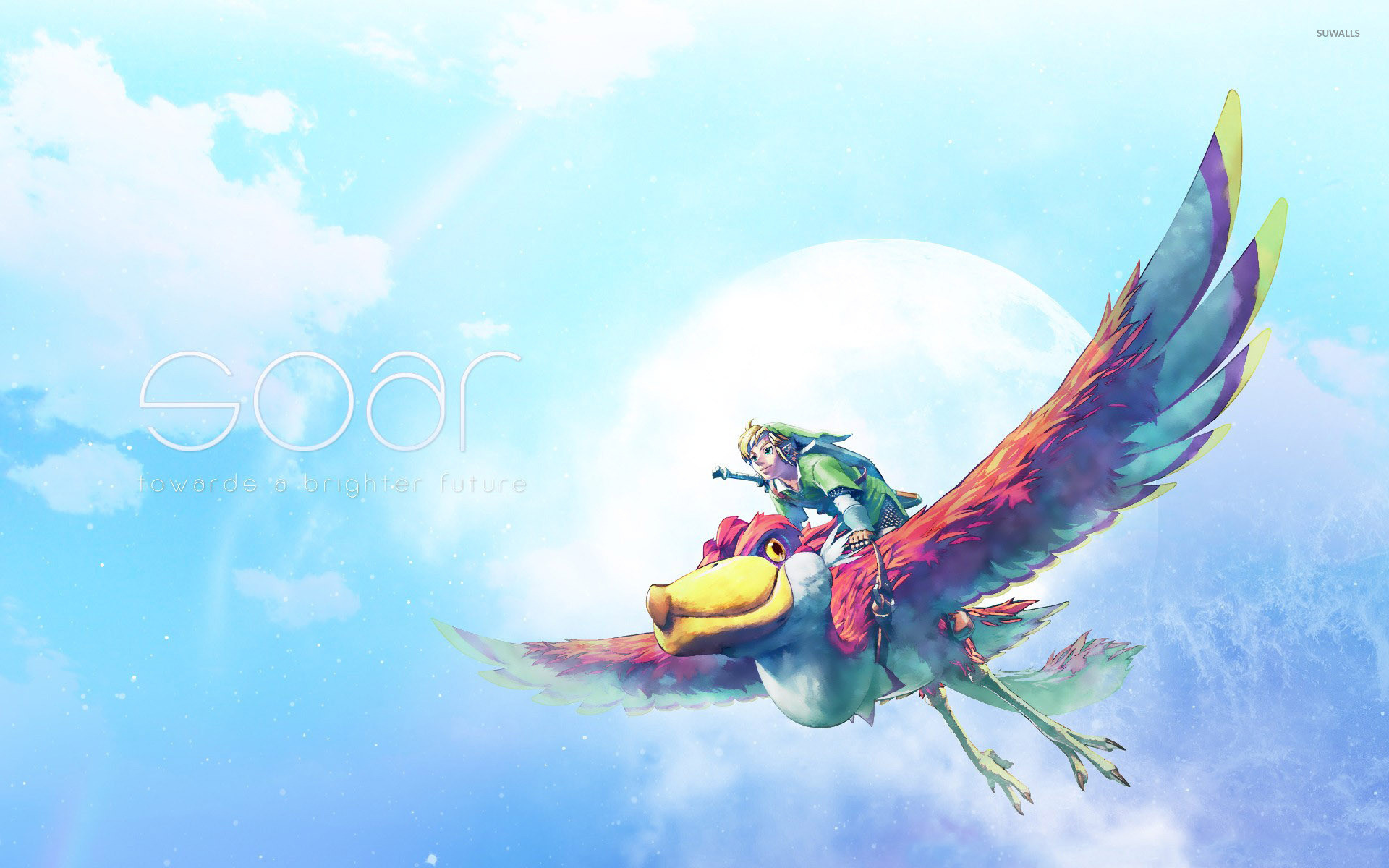 Link, Solcanubi, Skyward Sword, Soar, Cielo, 1920x1200, sfondo per PC