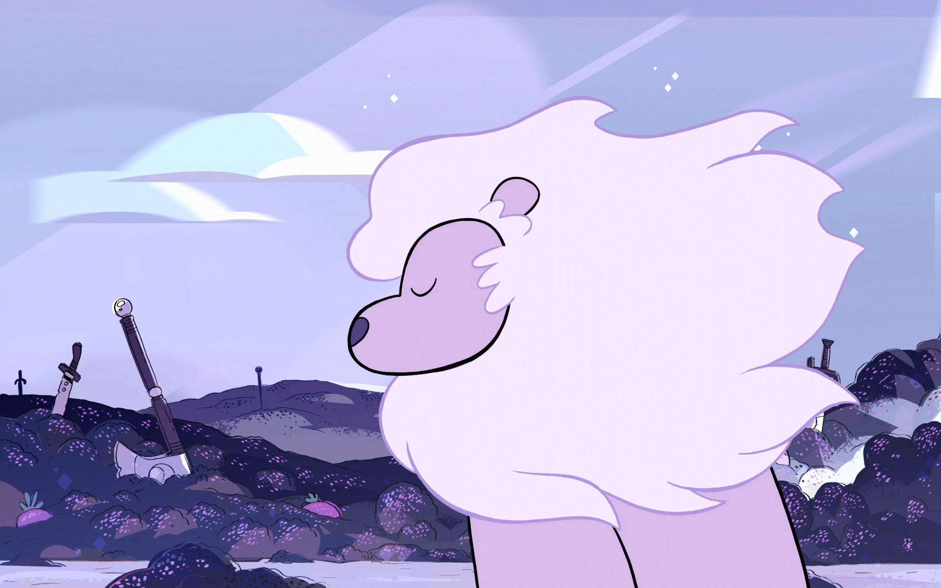 Lion, Steven Universe, Campo di battaglia, Rosa, 16:10 Full HD, sfondo widescreen