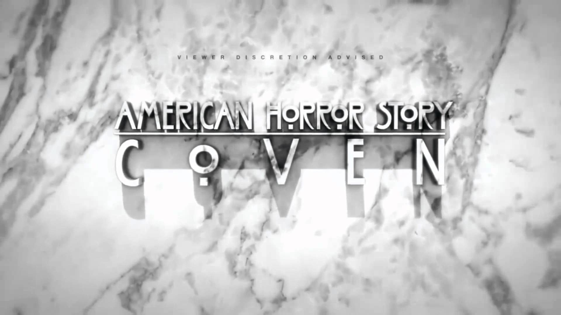 American Horror Story: Coven, Logo, Marmo, Bianco e grigio, Full HD, sfondo Windows 11