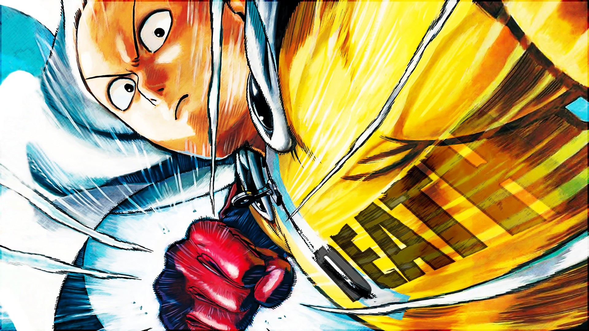 Saitama, One Punch Man, Pugno, Manga a colori, Full HD, sfondo per PC