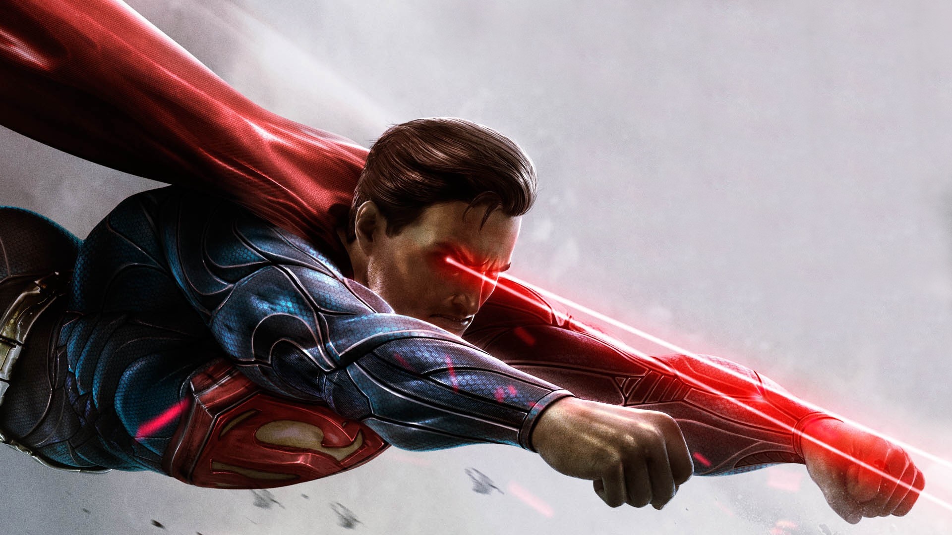 Superman, Vista calorifica, Volo, Arte digitale, Mantello rosso, sfondo desktop 1080p