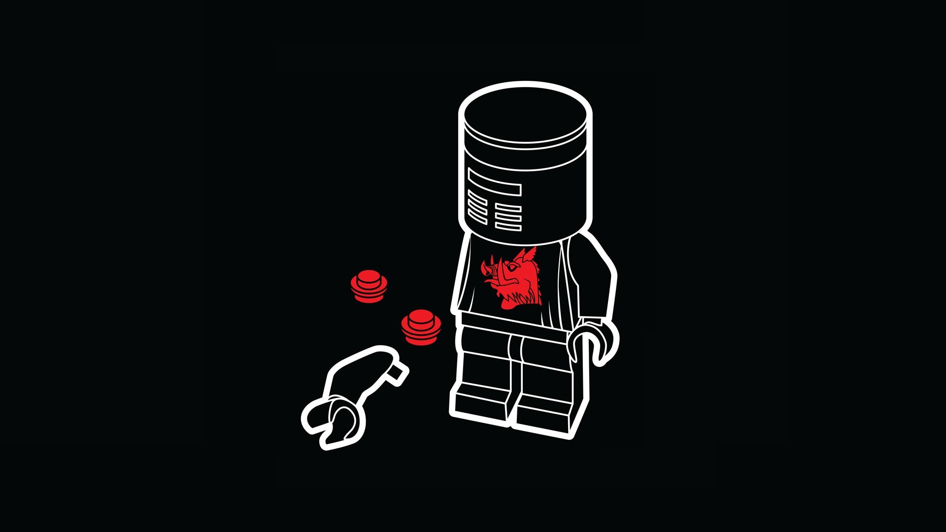 Black Knight, Monty Python e il Sacro Graal, LEGO, Line art, 16:9 Full HD, sfondo widescreen
