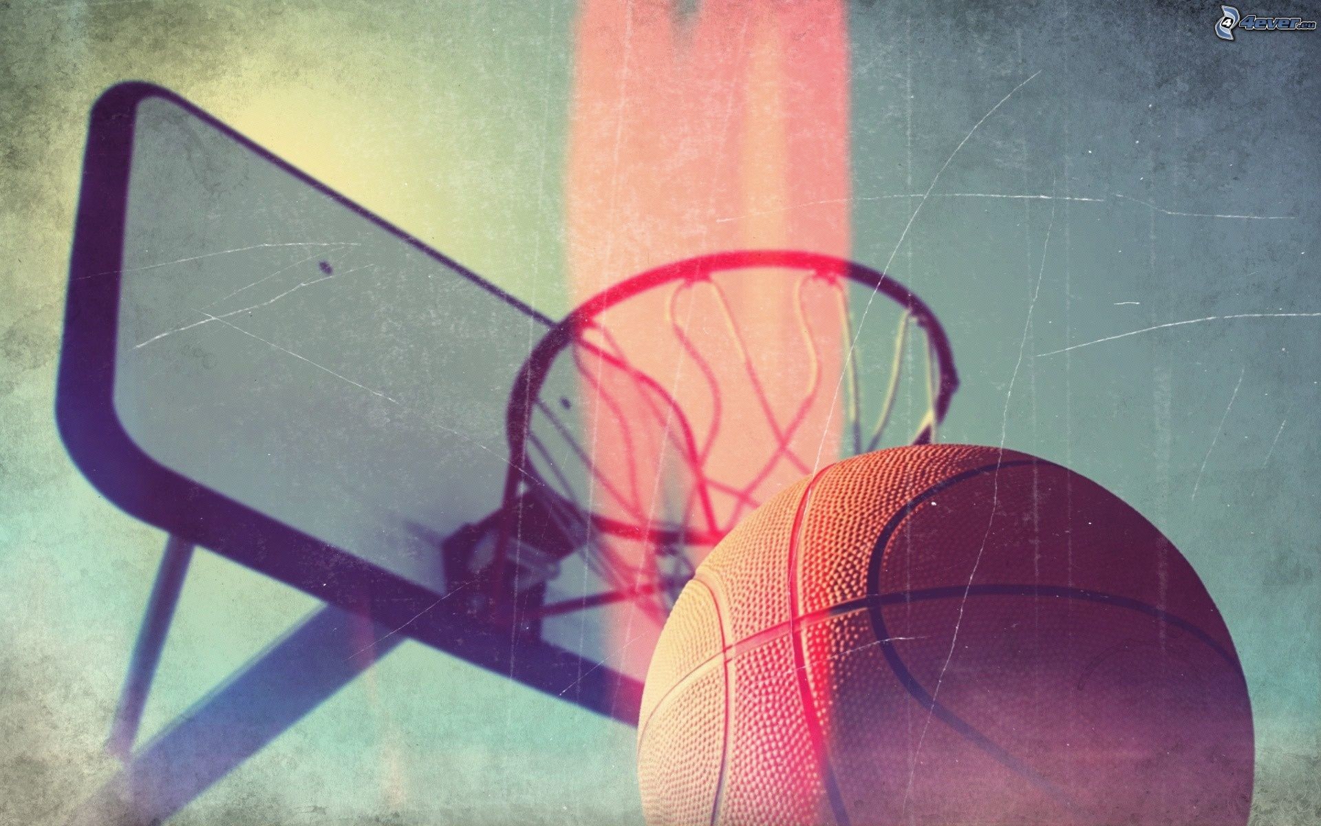Canestro, Pallone da basket, Retrò, Tabellone, 16:10 Full HD, sfondo widescreen