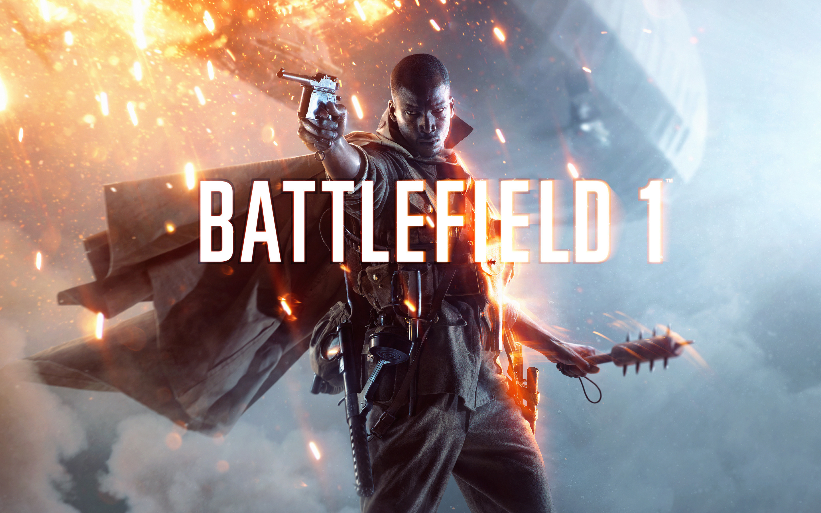 Battlefield 1, Logo, Soldato, Mazza da trincea, 2880x1800, sfondo MacBook Pro