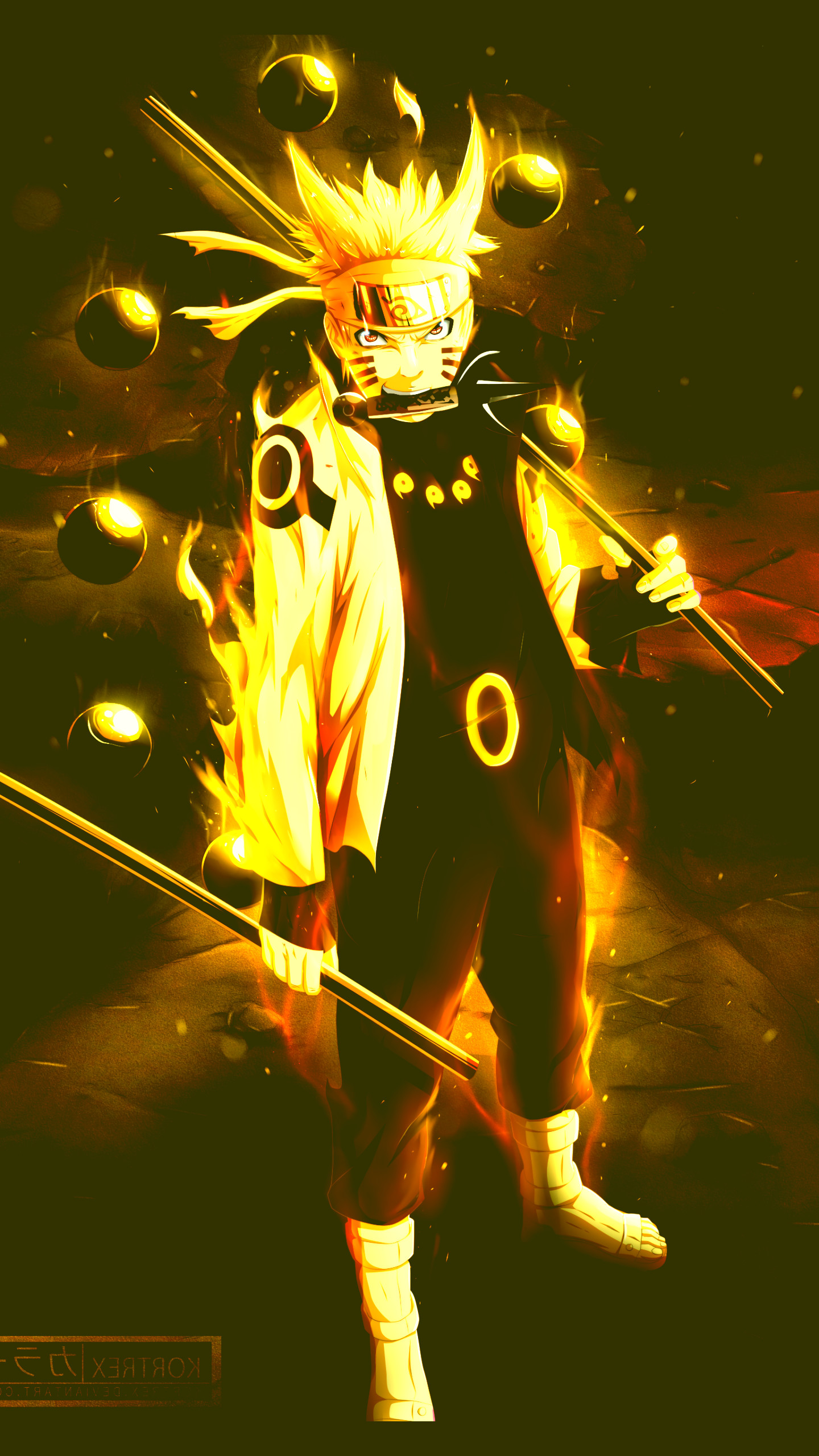 Naruto Uzumaki, Modalità Sei Percorsi, Naruto Shippuden, wallpaper per iPhone e Android