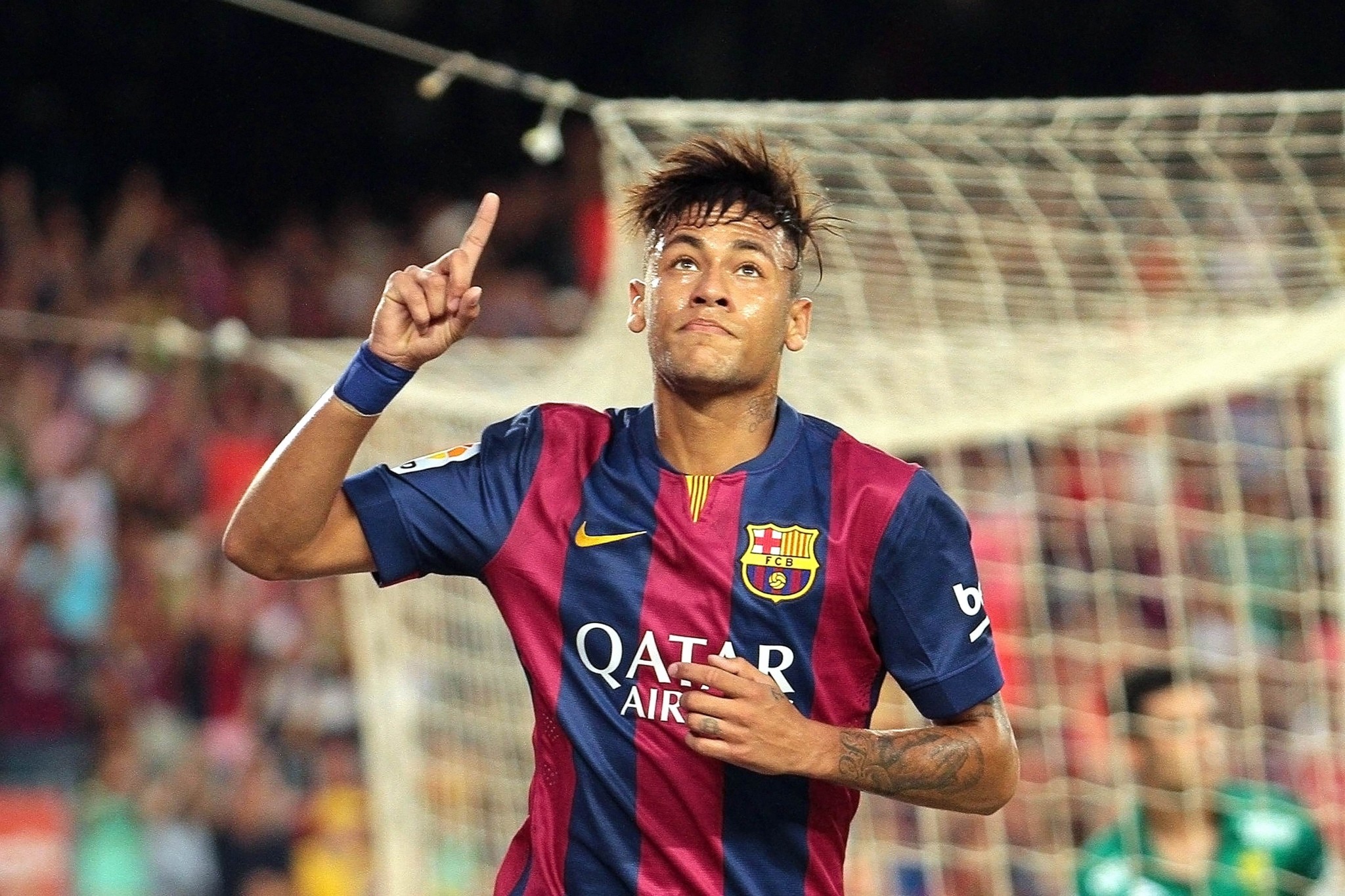 Neymar, FC Barcelona, Esultanza, Porta, Full HD, sfondo per PC e portatile