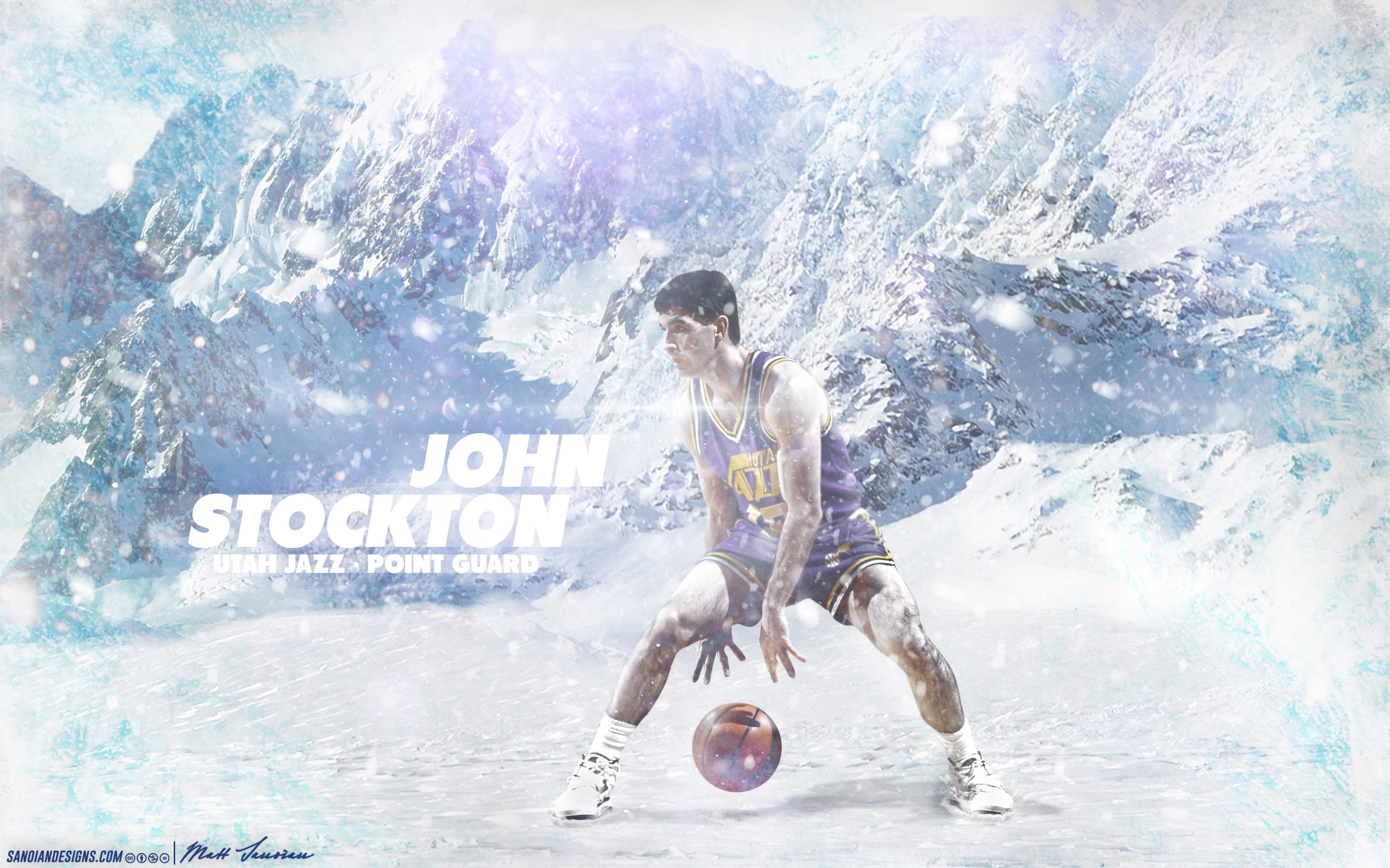 John Stockton, Utah Jazz, NBA, Pallacanestro, Ghiaccio, 2K, sfondo per portatile