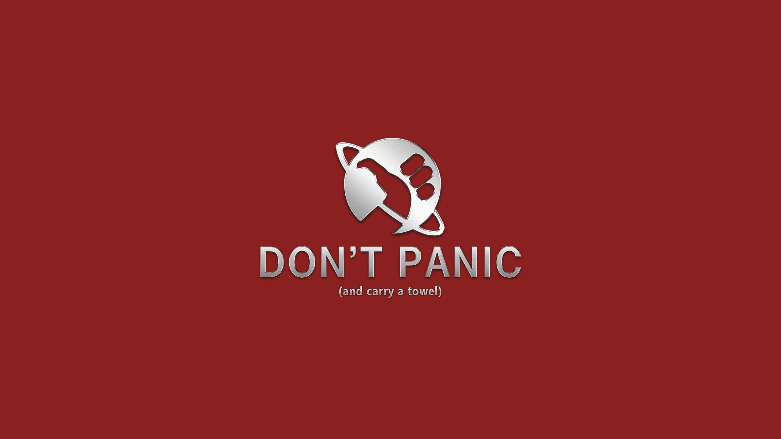Guida galattica per autostoppisti, Don't Panic, Rosso, Minimalista, sfondo Windows 11