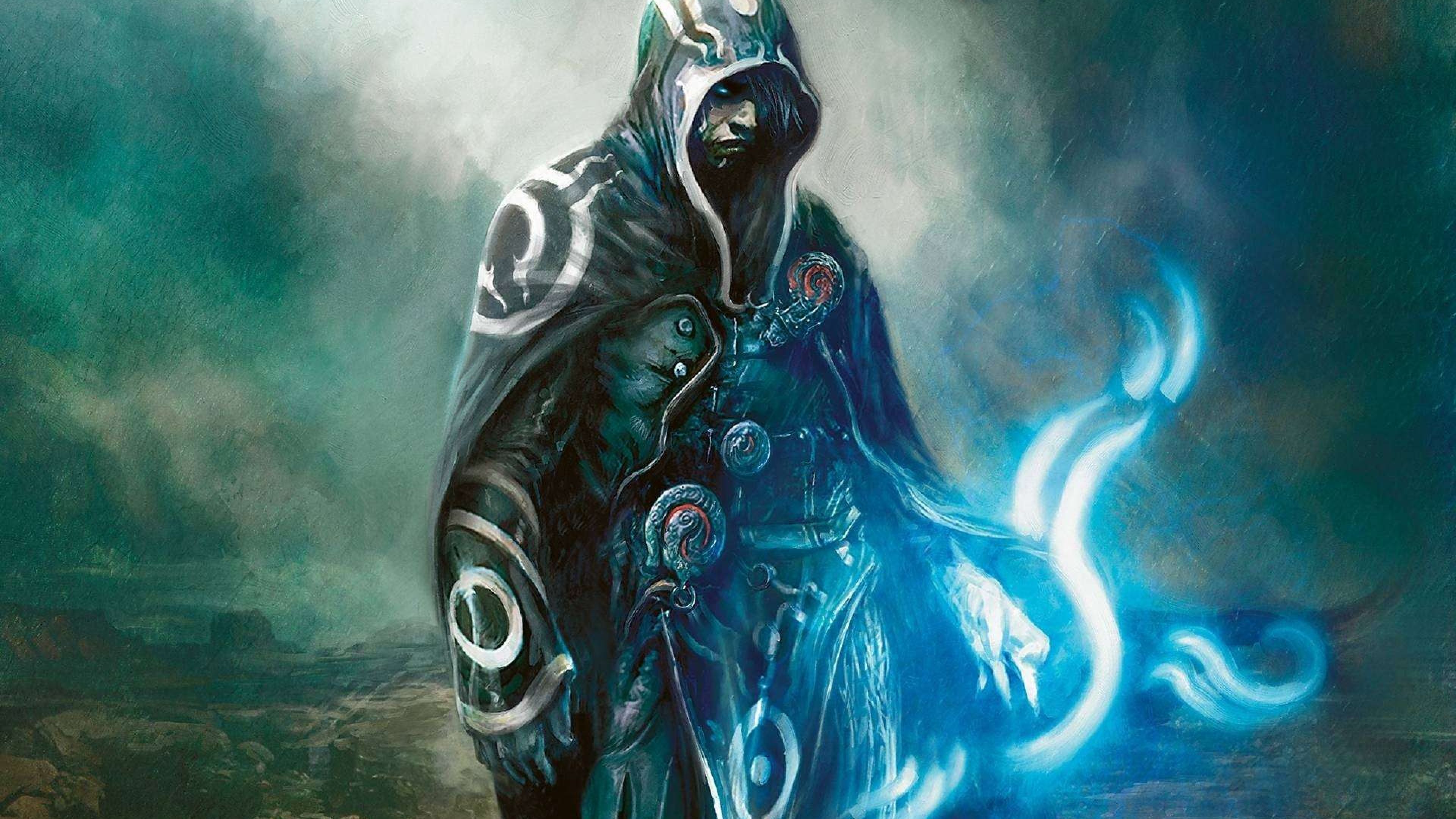 Jace Beleren, Magic: The Gathering, Mago, Cappuccio, Energia blu, sfondo 4K per computer