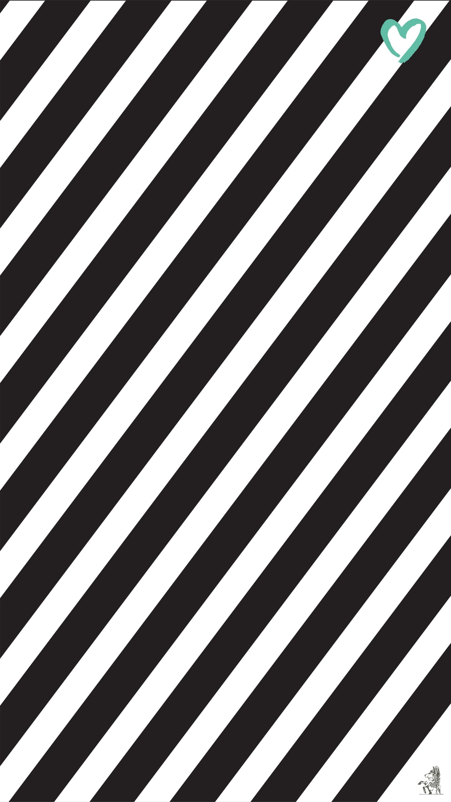 Strisce diagonali, Bianco e nero, Cuore, QHD+, sfondo per iPhone e Android