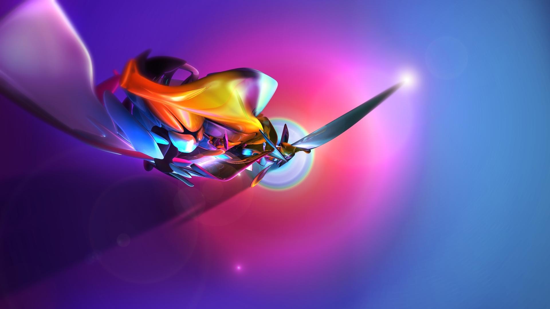 Forma astratta, 3D, Viola, Rosa, Full HD, sfondo per PC e portatile