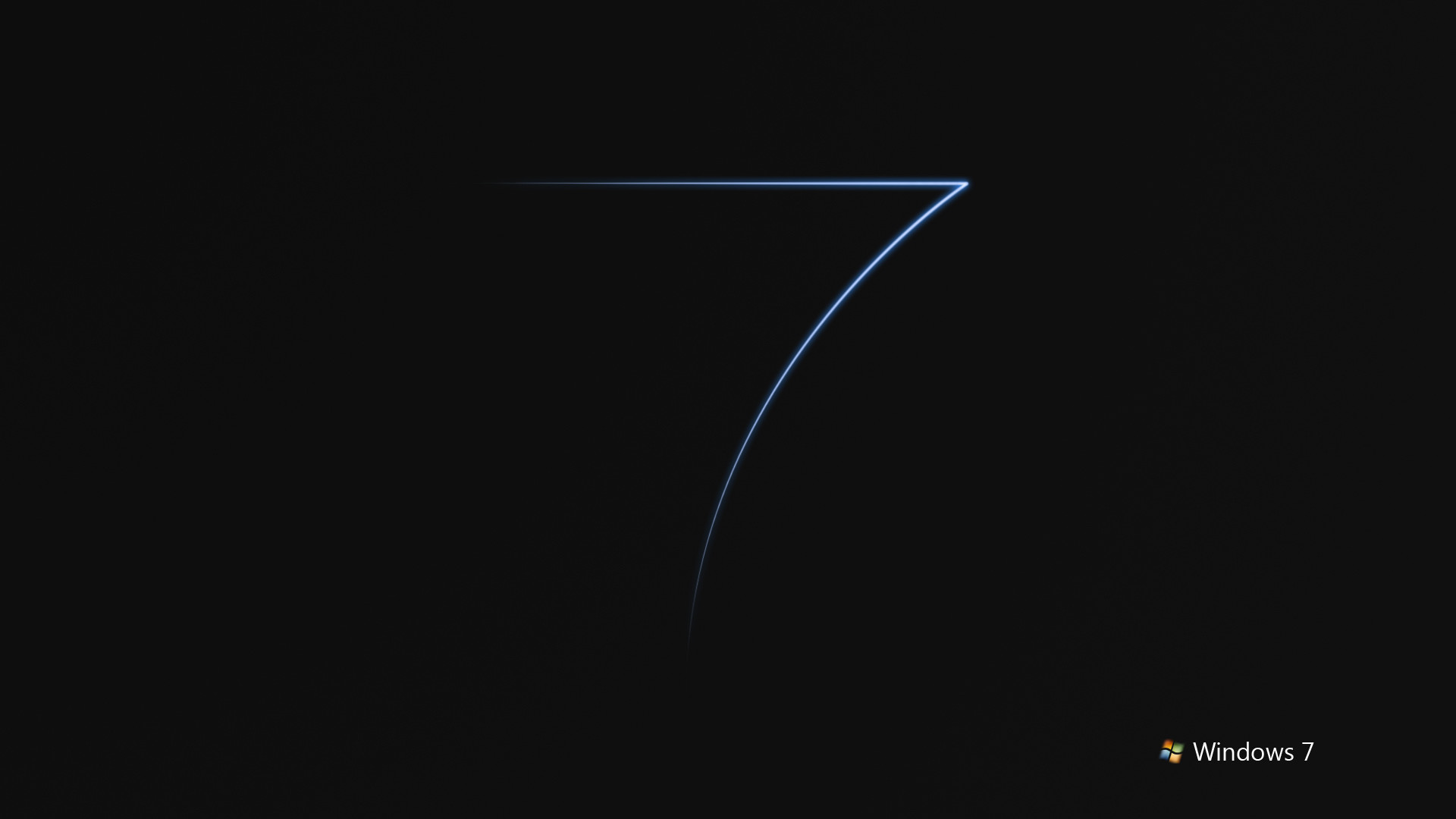 Windows 7, Sfondo nero, Minimalista, 16:9 Full HD, wallpaper widescreen