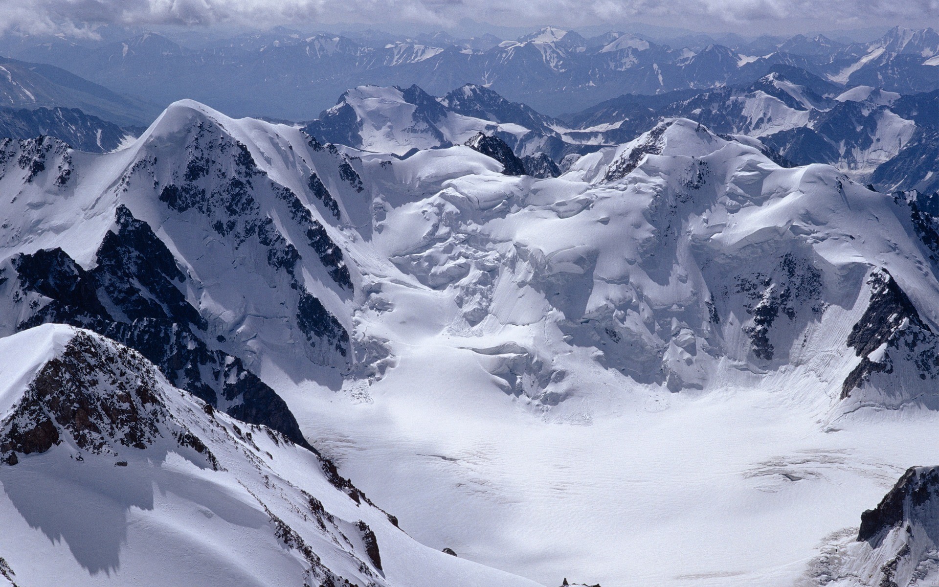 Alpi, Montagne innevate, Vista aerea, Ghiacciaio, 1920x1200, sfondo MacBook Pro