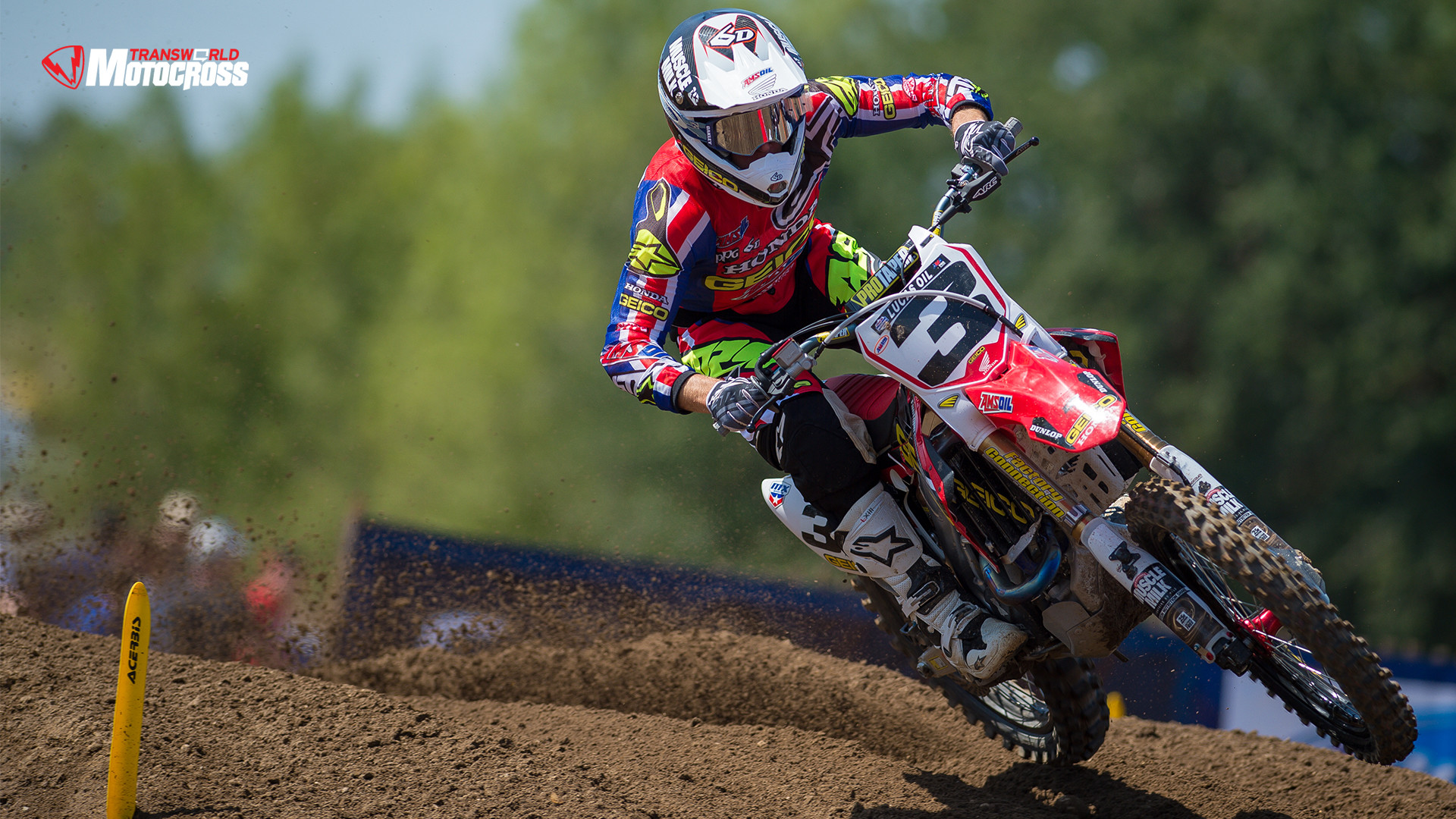 Honda, Motocross, Pilota, Curva, 1920x1080, sfondo per PC