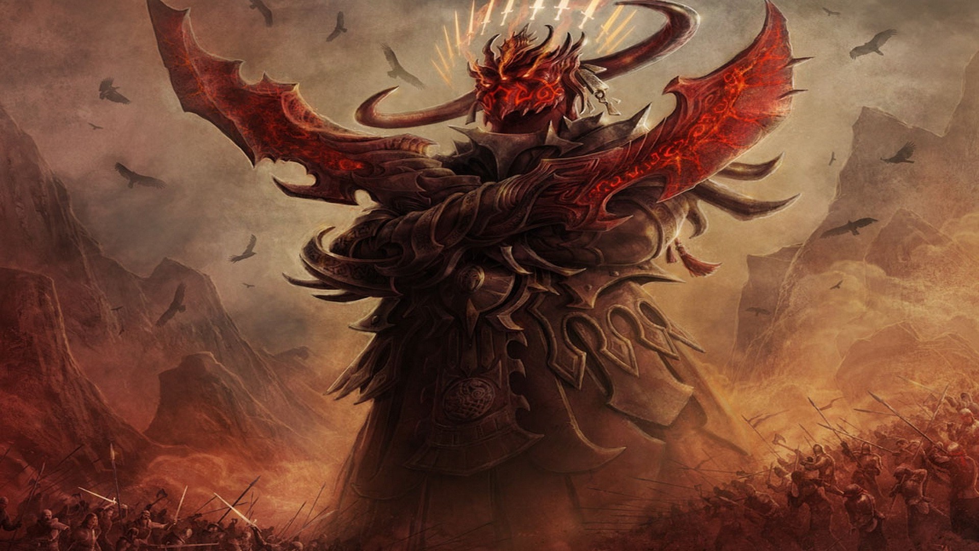 Magic: The Gathering, Demone, Ali, Rosso, Full HD, sfondo per PC