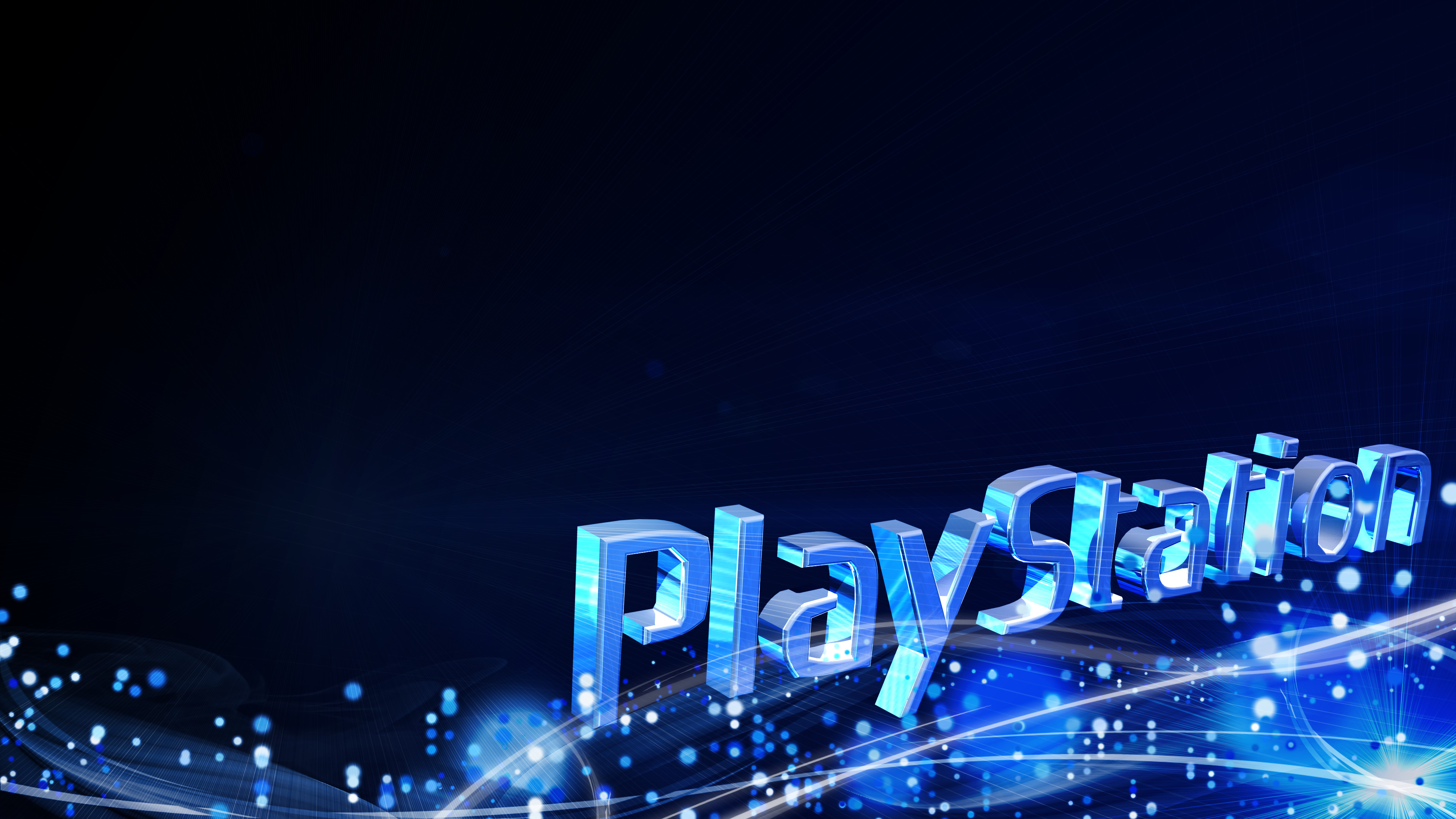 PlayStation, Logo, Blu, 3D, 4K, sfondo desktop