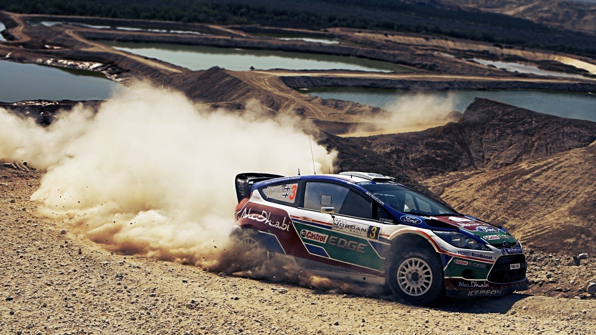 Ford Fiesta RS WRC, Abu Dhabi, Polvere, Sterrato, 1920x1080, immagine di sfondo