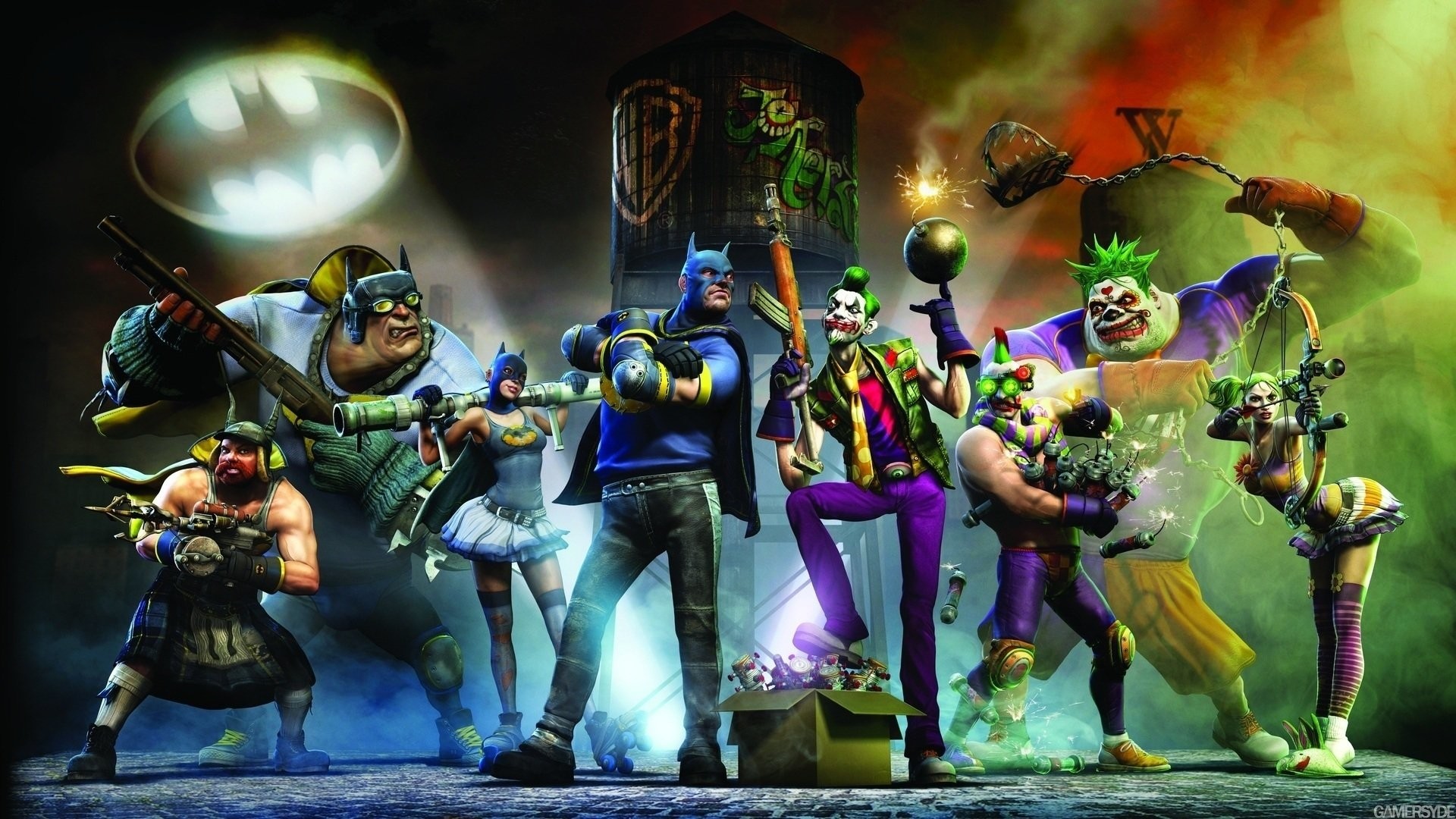 Gotham City Impostors, Batsegnale, Joker, Videogioco, Full HD, sfondo Windows 11