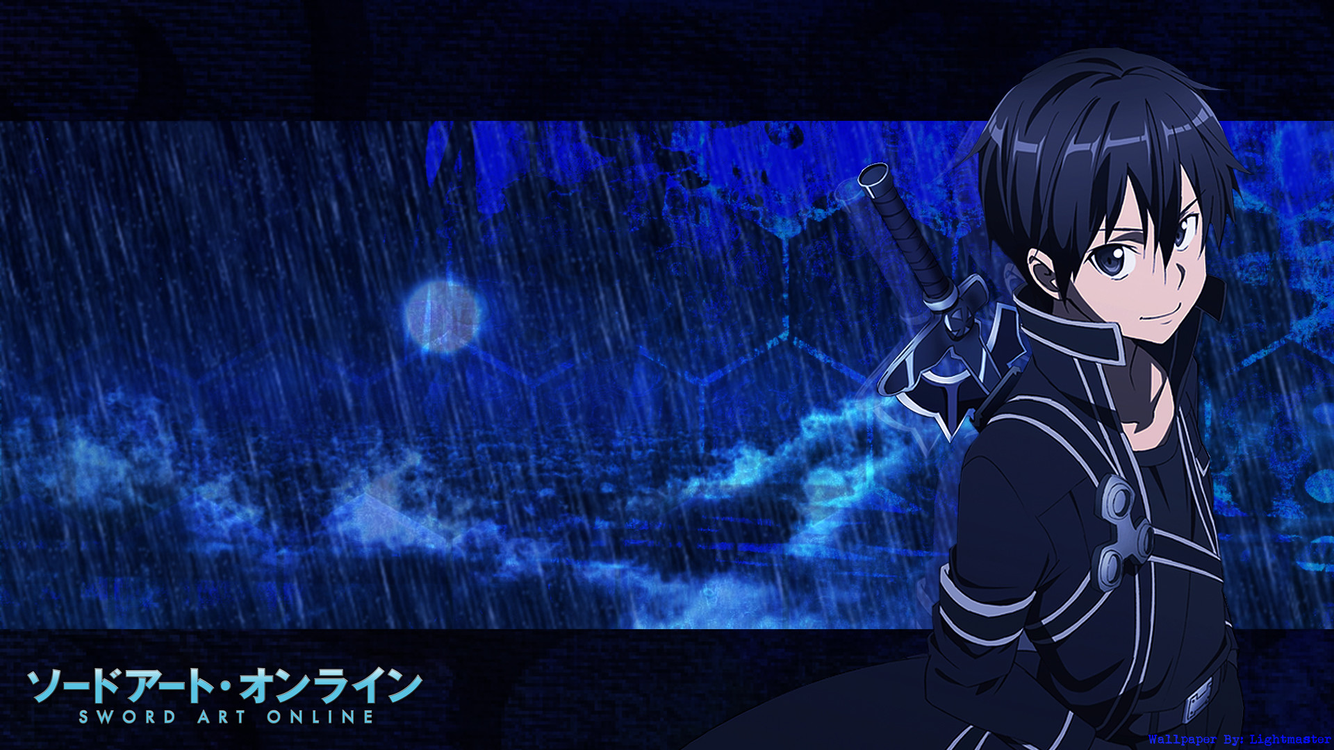 Kirito, Sword Art Online, Pioggia, Notte, Full HD, wallpaper per computer