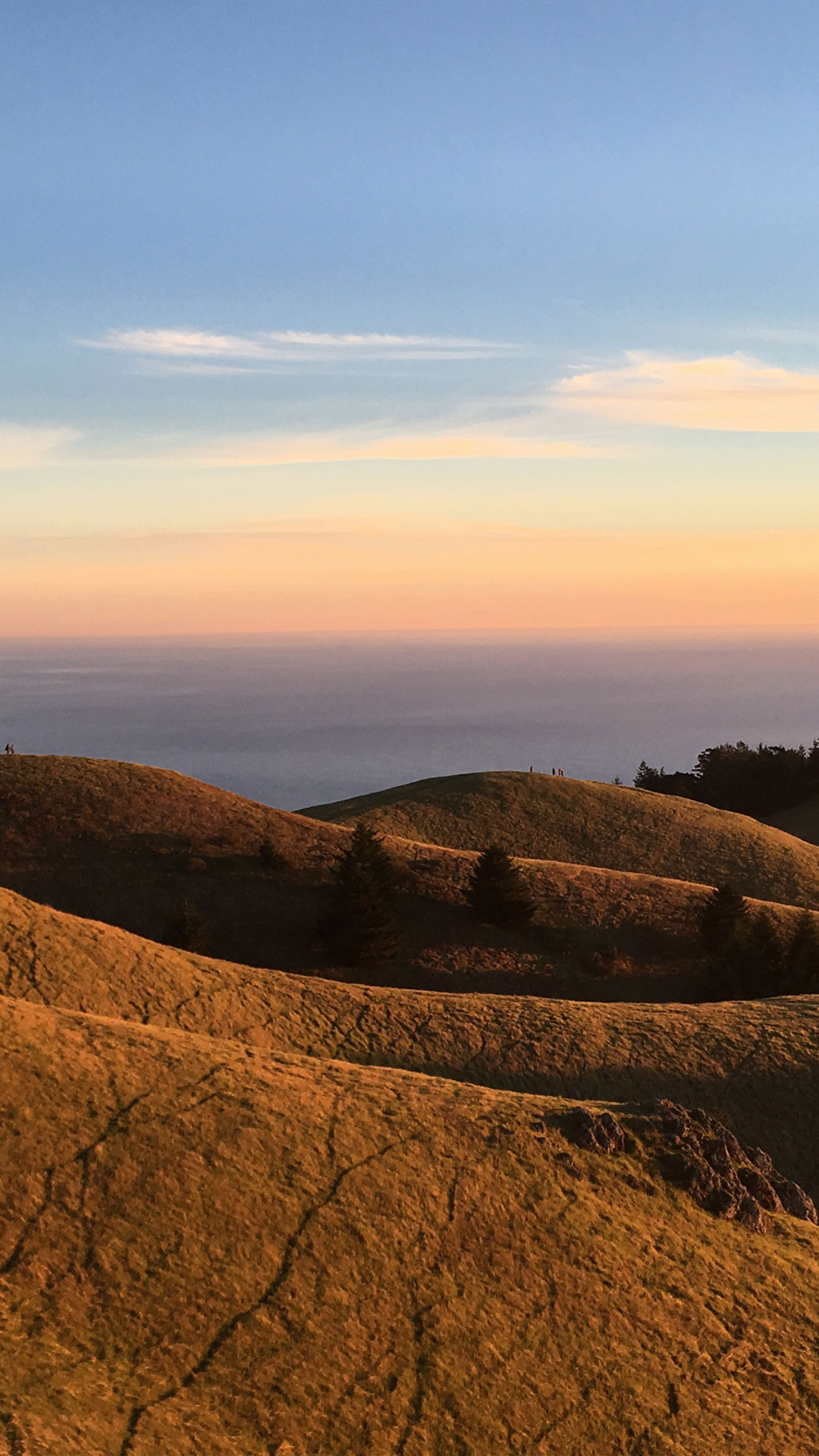 Colline, Tramonto, Cielo, Paesaggio, Mare, Full HD, sfondo iPhone 6S