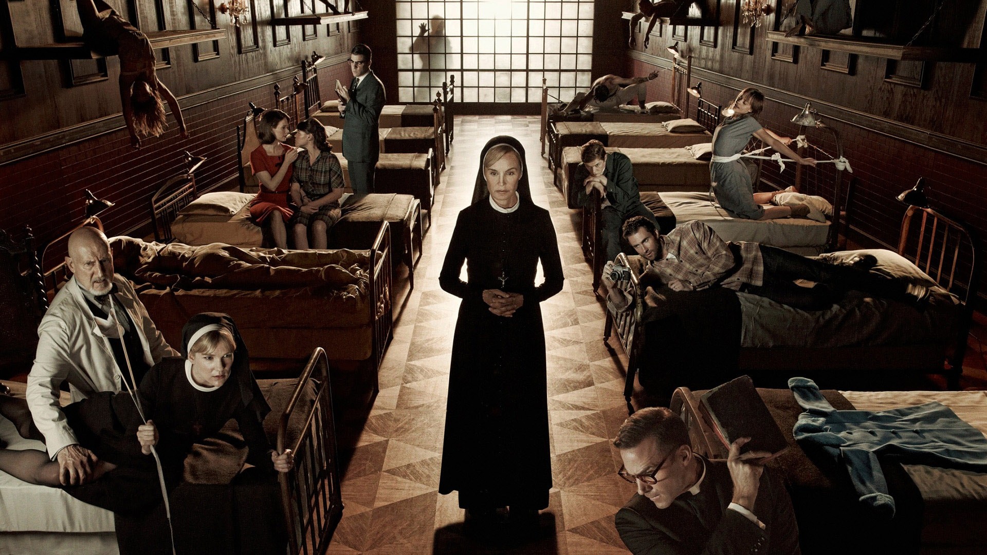 American Horror Story: Asylum, Jessica Lange, Suor Jude, Briarcliff, Manicomio, Cast, sfondo desktop