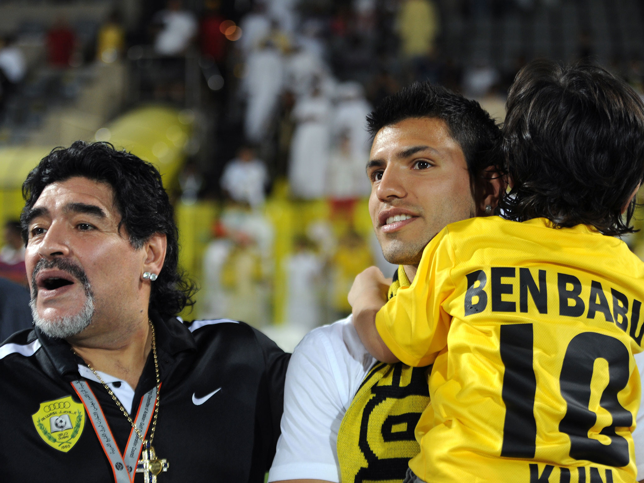 Diego Armando Maradona, Sergio Agüero, Benjamín Agüero, Al-Wasl, sfondo iPad Full HD