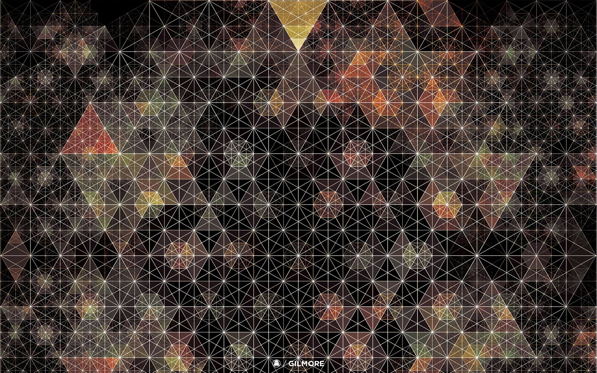 Geometria sacra, Triangoli, Sfondo nero, Motivo stellato, Full HD, wallpaper per computer