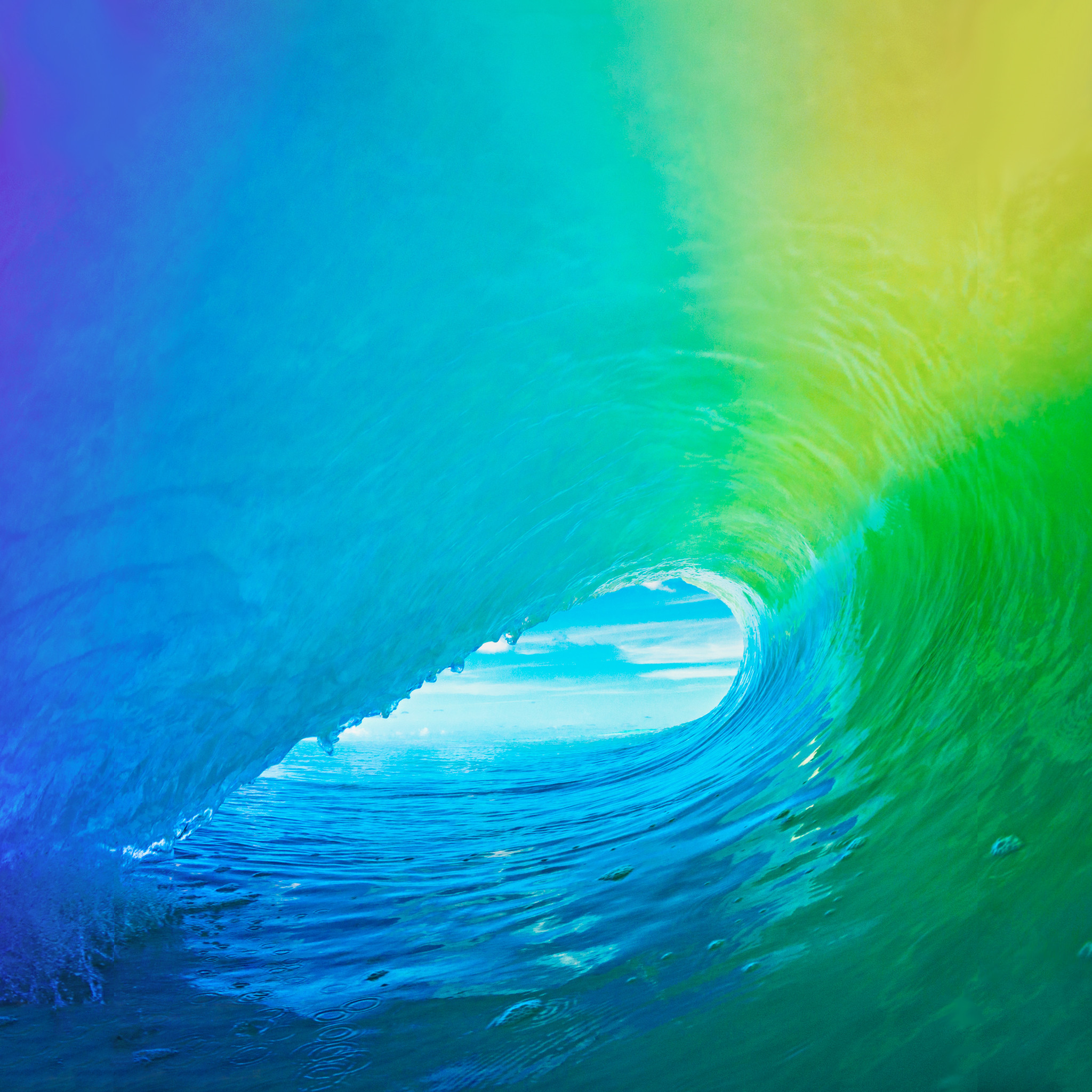 iOS 9, Onda, Blu, Verde, Full HD, wallpaper per tablet